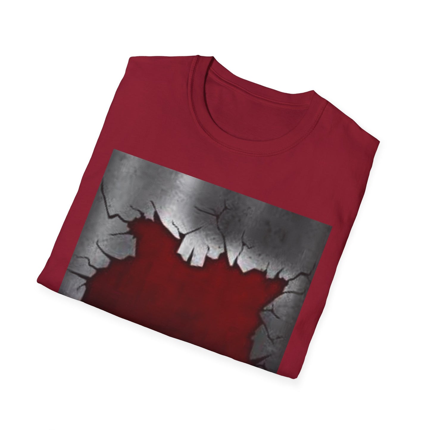 Cracked Wall Unisex Softstyle T-Shirt - Edgy Design for Streetwear Enthusiasts