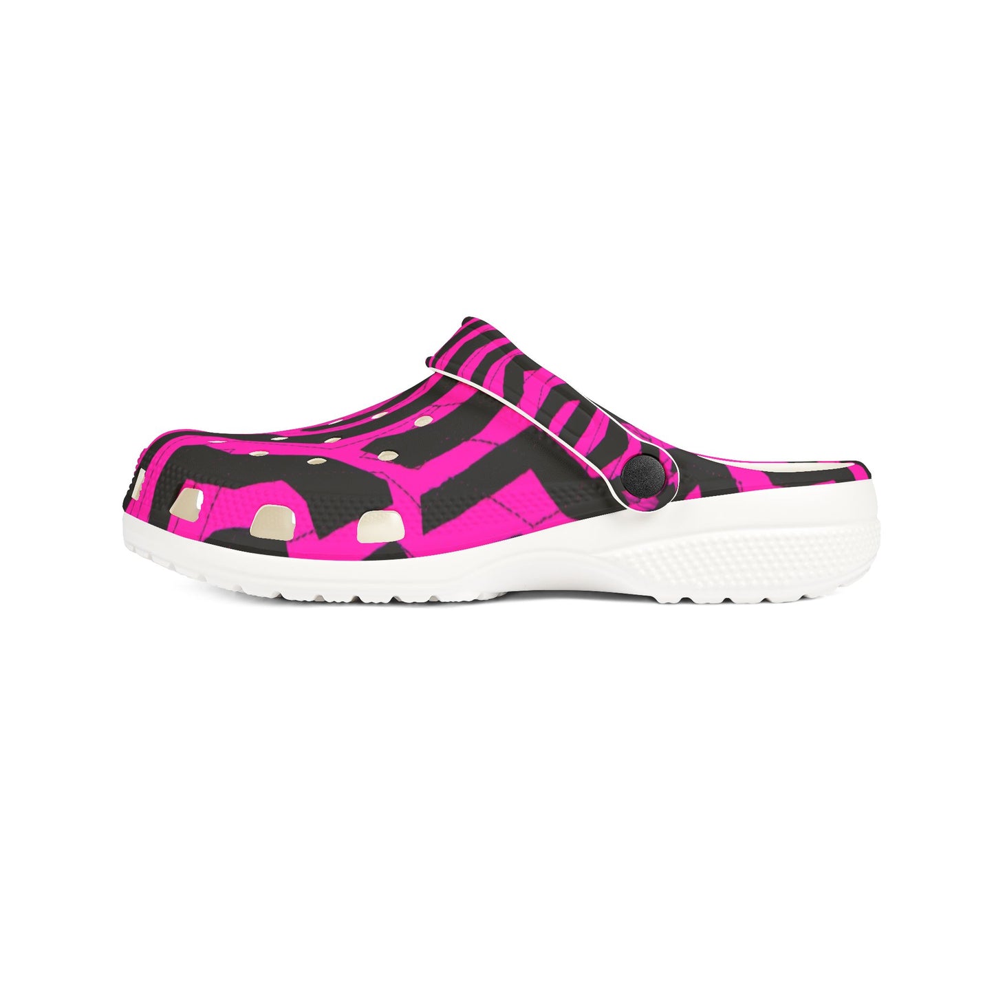 Trendy Pink Zebra Clogs - EVA Foam Rubber Shoes for Comfort & Style