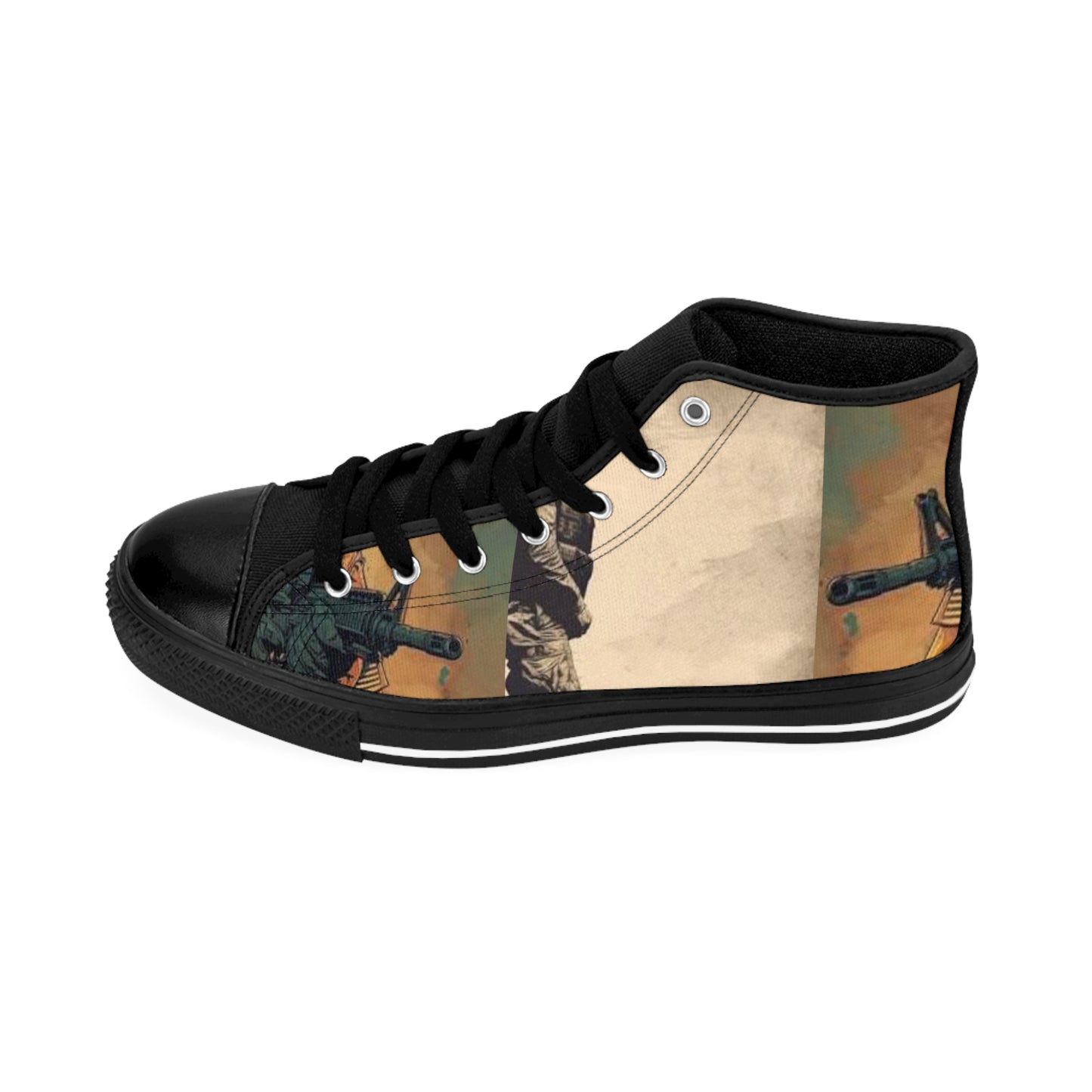 Artistic Women's Classic Sneakers - Unique Graphic High Tops for Stylish Expression