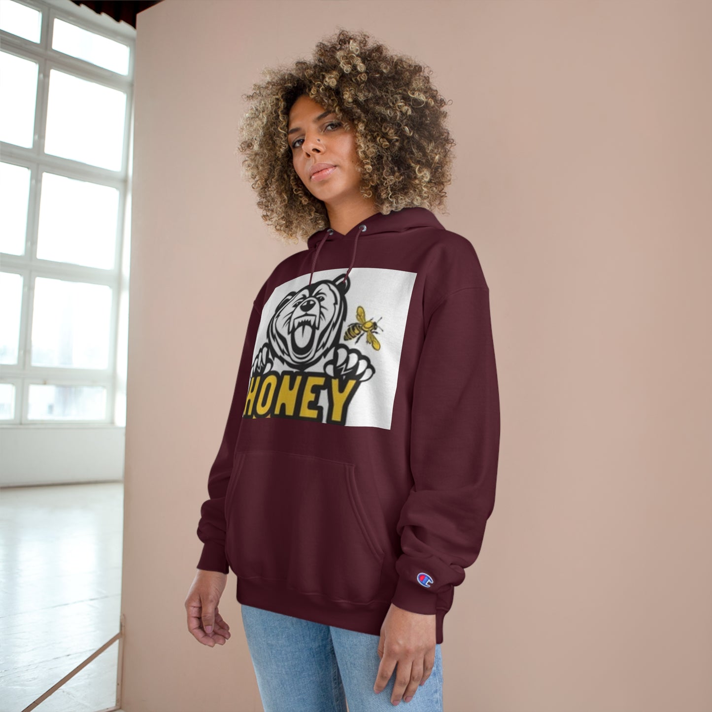 Honey Bear Champion Hoodie - Fun & Cozy Streetwear