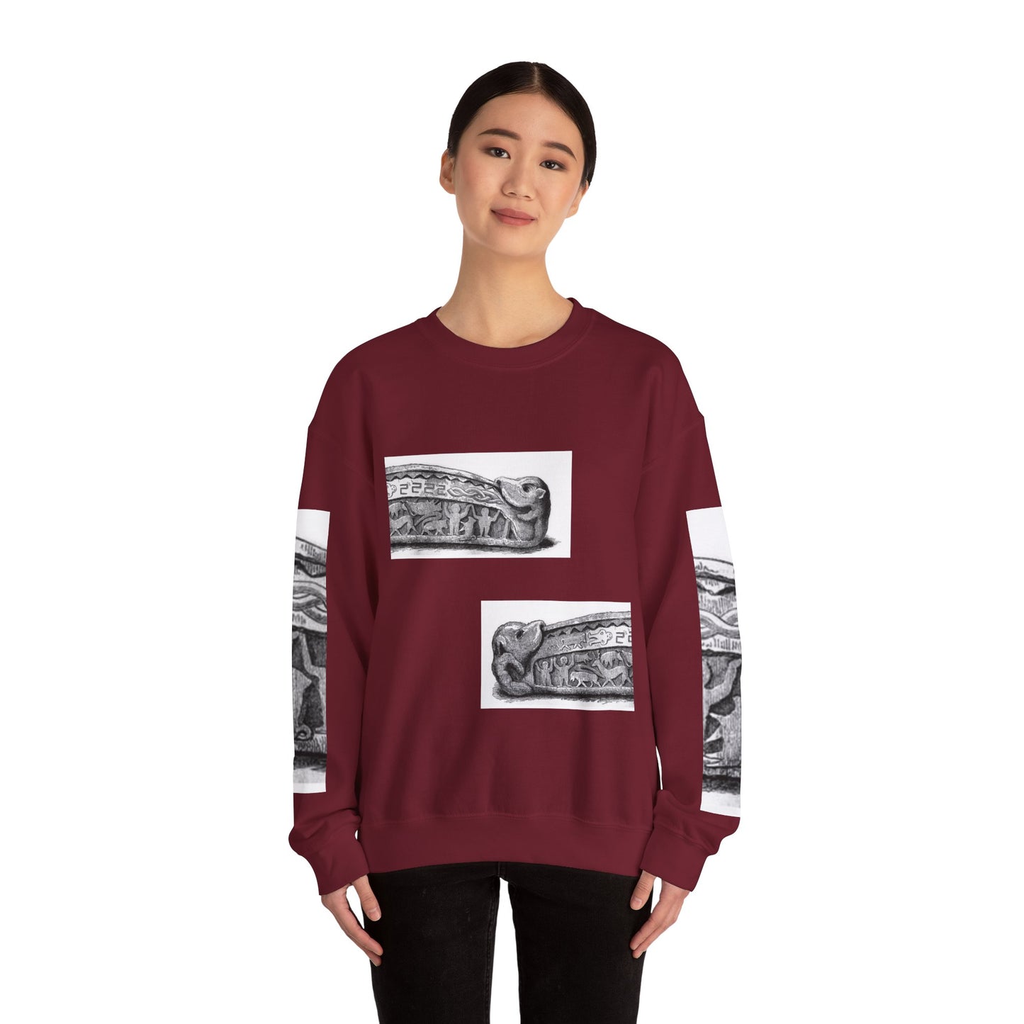 Artistic Unisex Heavy Blend™ Crewneck Sweatshirt - Vintage-Inspired Graphic Design