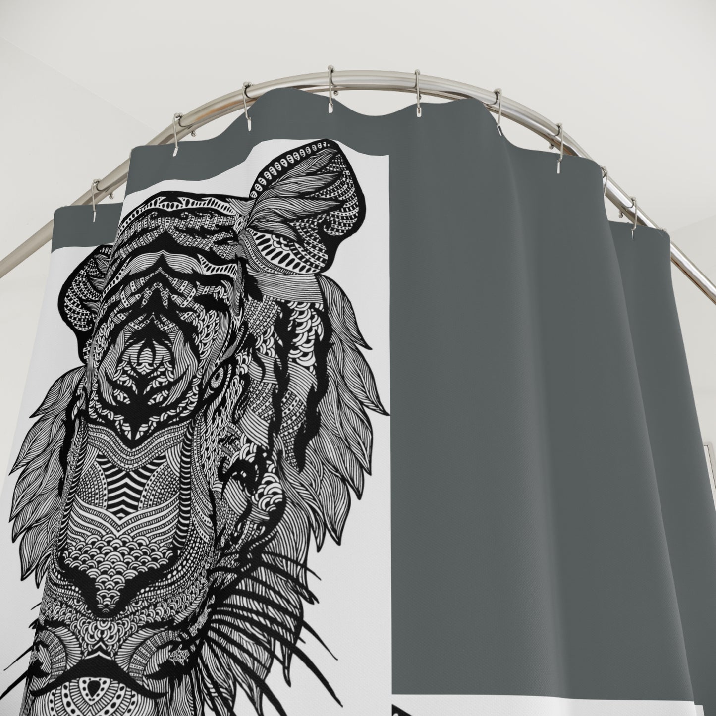 Majestic Tiger Shower Curtain - Artistic Bathroom Decor