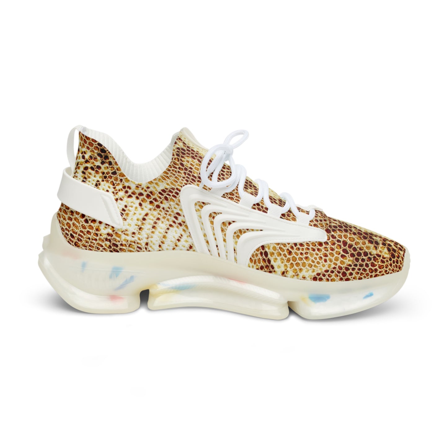 Stylish Men's Mesh Sneakers - Trendy Snake Print Athletic Shoes