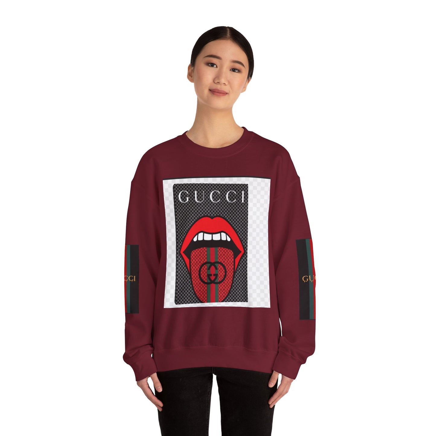 Gucci Inspired Unisex Heavy Blend Crewneck Sweatshirt - Bold Graphic Design