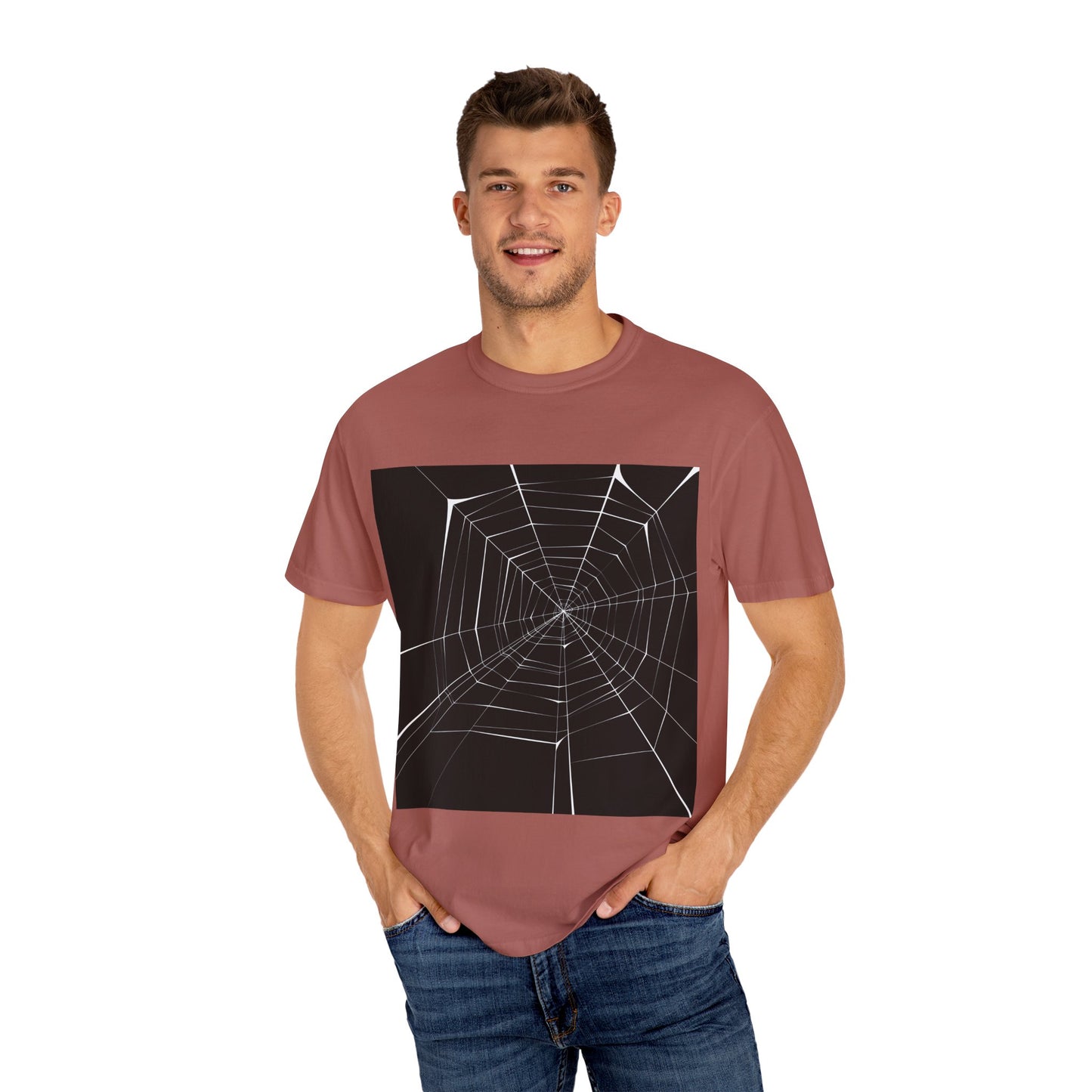 Spooky Spider Web Unisex Garment-Dyed T-Shirt