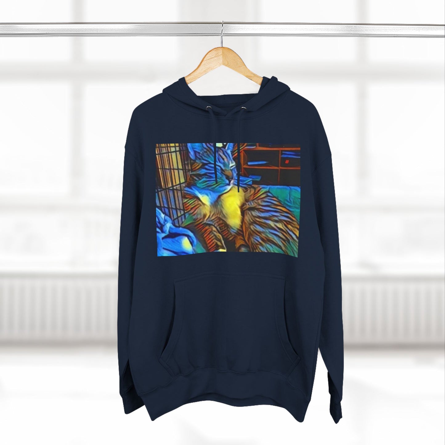 Colorful Cat Fleece Hoodie - Cozy & Stylish for Cat Lovers