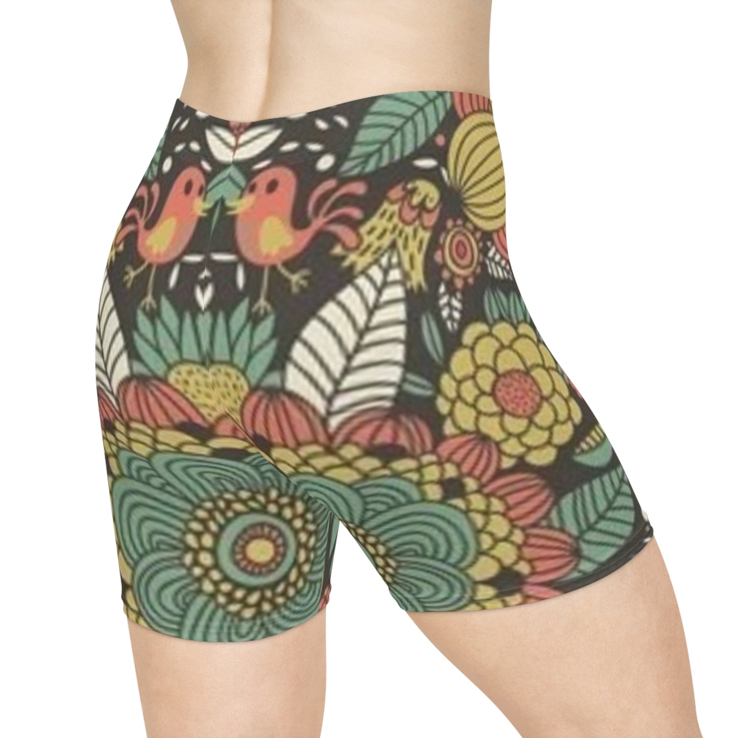 Bohemian Floral Women's Biker Shorts – Comfortable & Stylish Activewear
