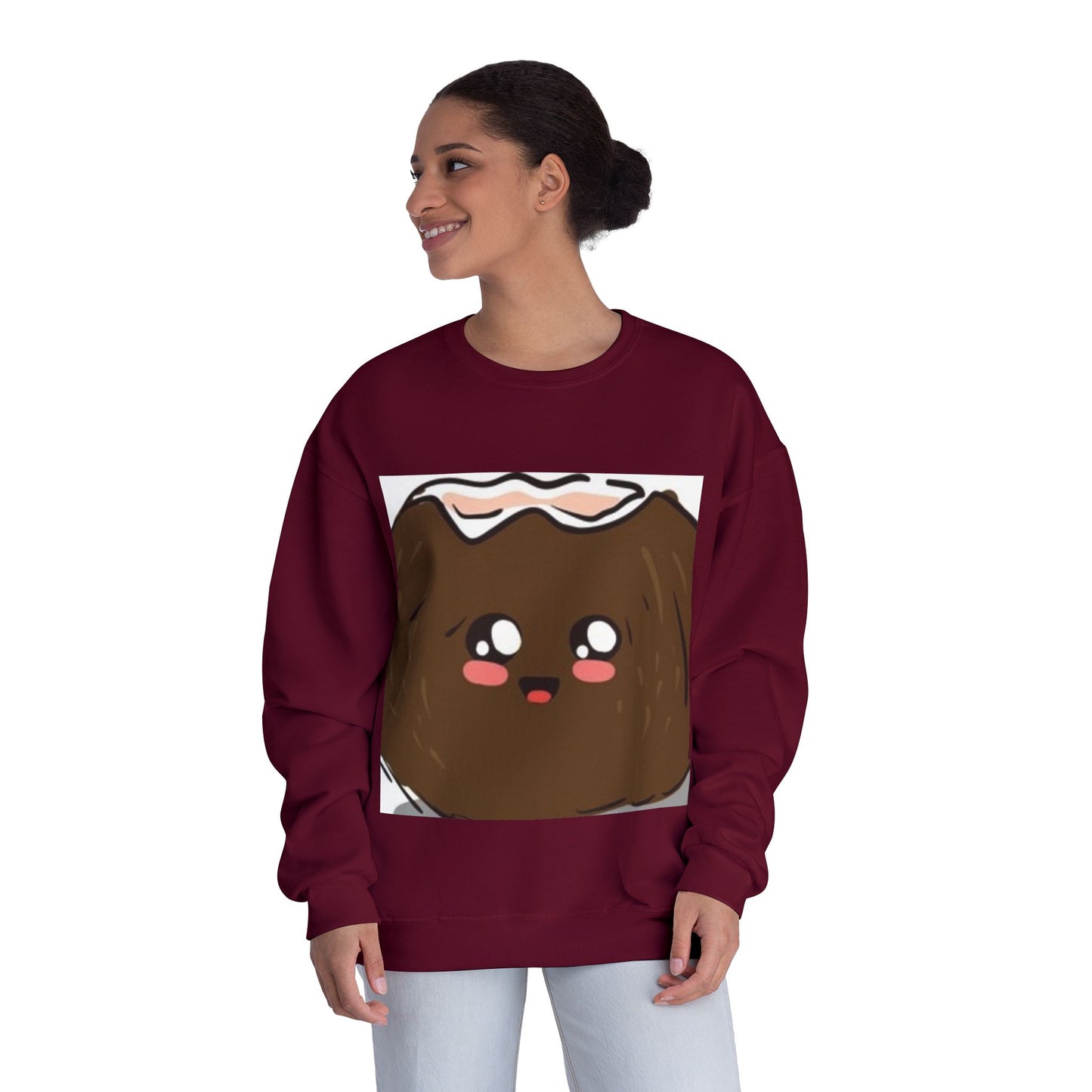 Cute Kawaii Coconut Crewneck Sweatshirt | Unisex Sweatshirt for Food Lovers