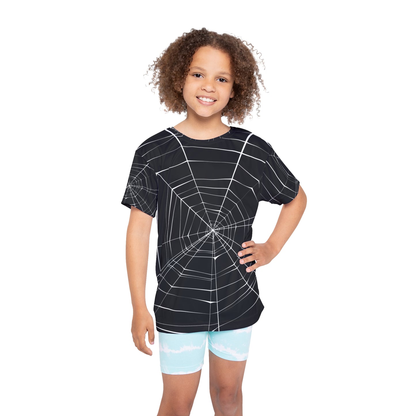 Kids Spider Web Sports Jersey – Perfect for Young Athletes and Halloween Fun