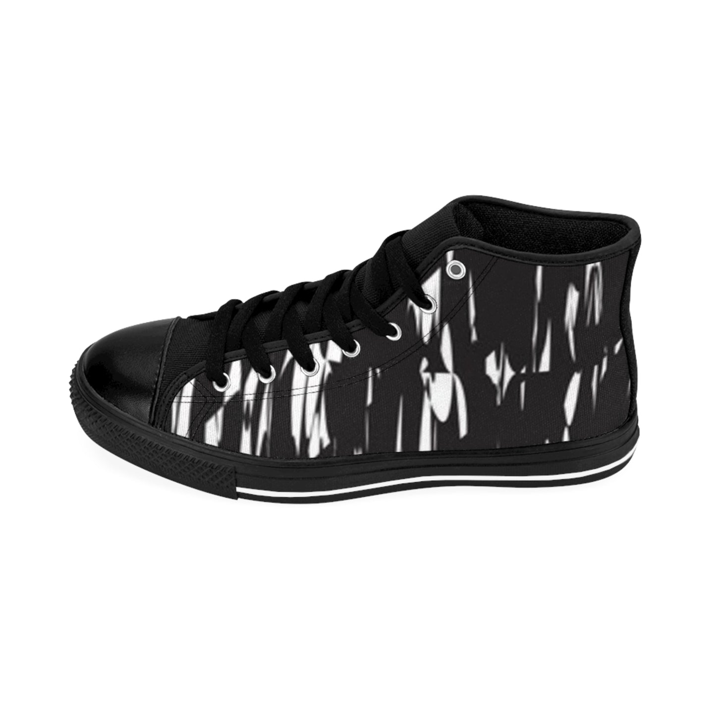 Men's Classic High-Top Sneakers with Striking Black and White Design