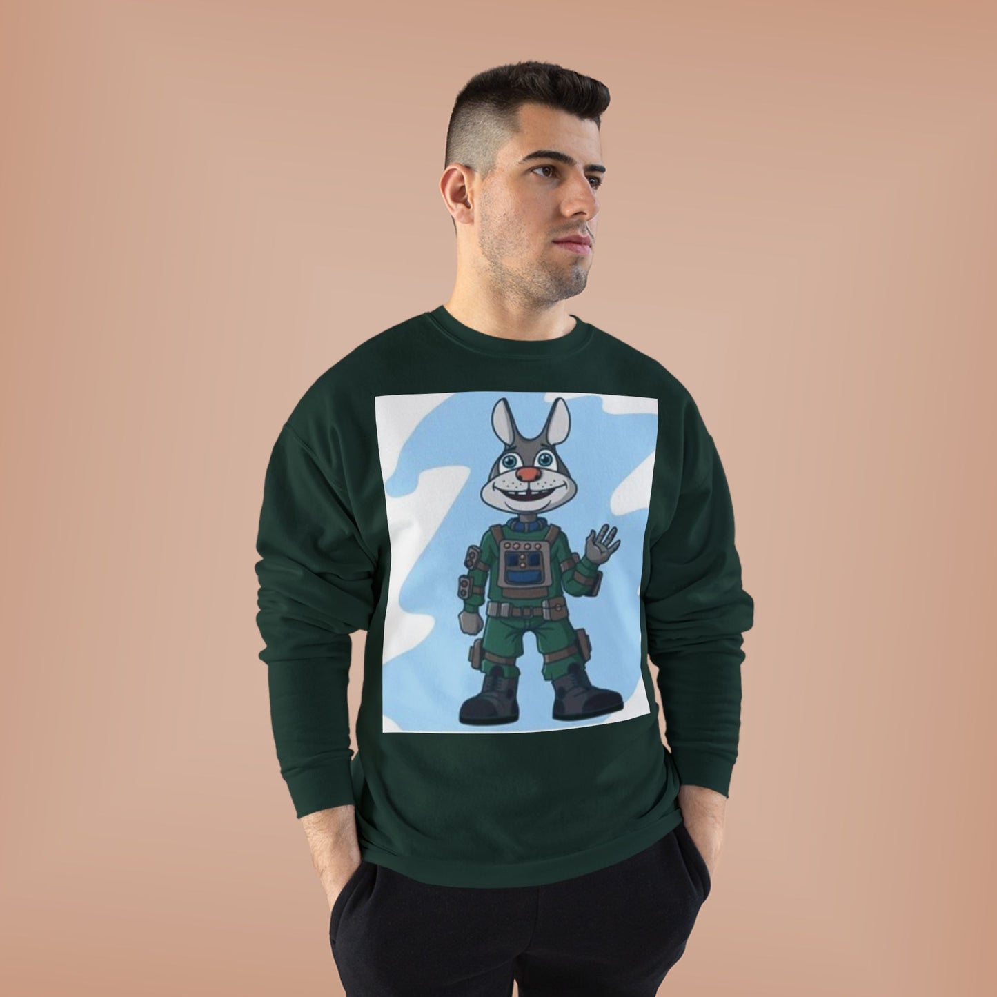 Unisex EcoSmart® Crewneck Sweatshirt - Playful Cartoon Character Design