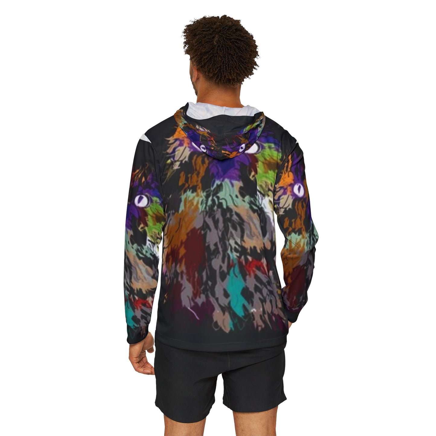 Bold Cat Graphic Men's Sports Warmup Hoodie - Colorful Athletic Wear
