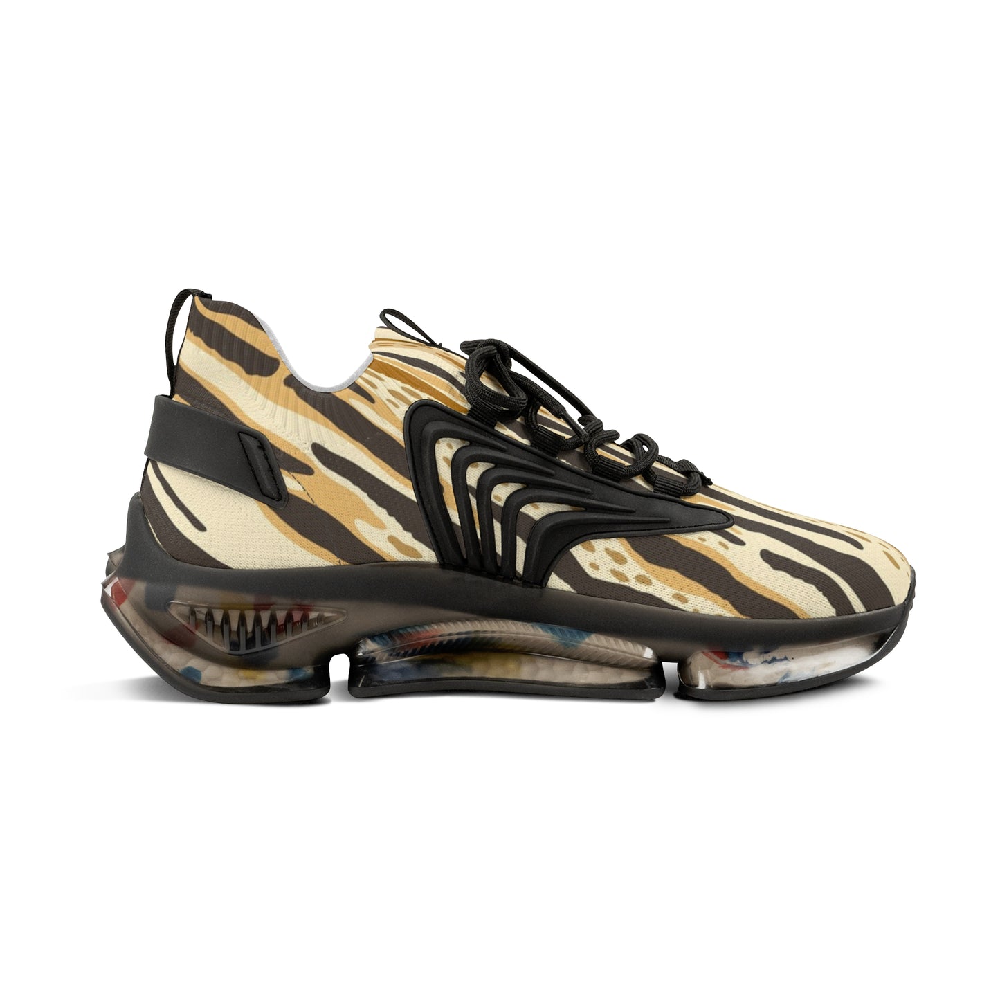 Men's Wild Animal Print Mesh Sneakers - Lightweight, Trendy Footwear for Casual Style