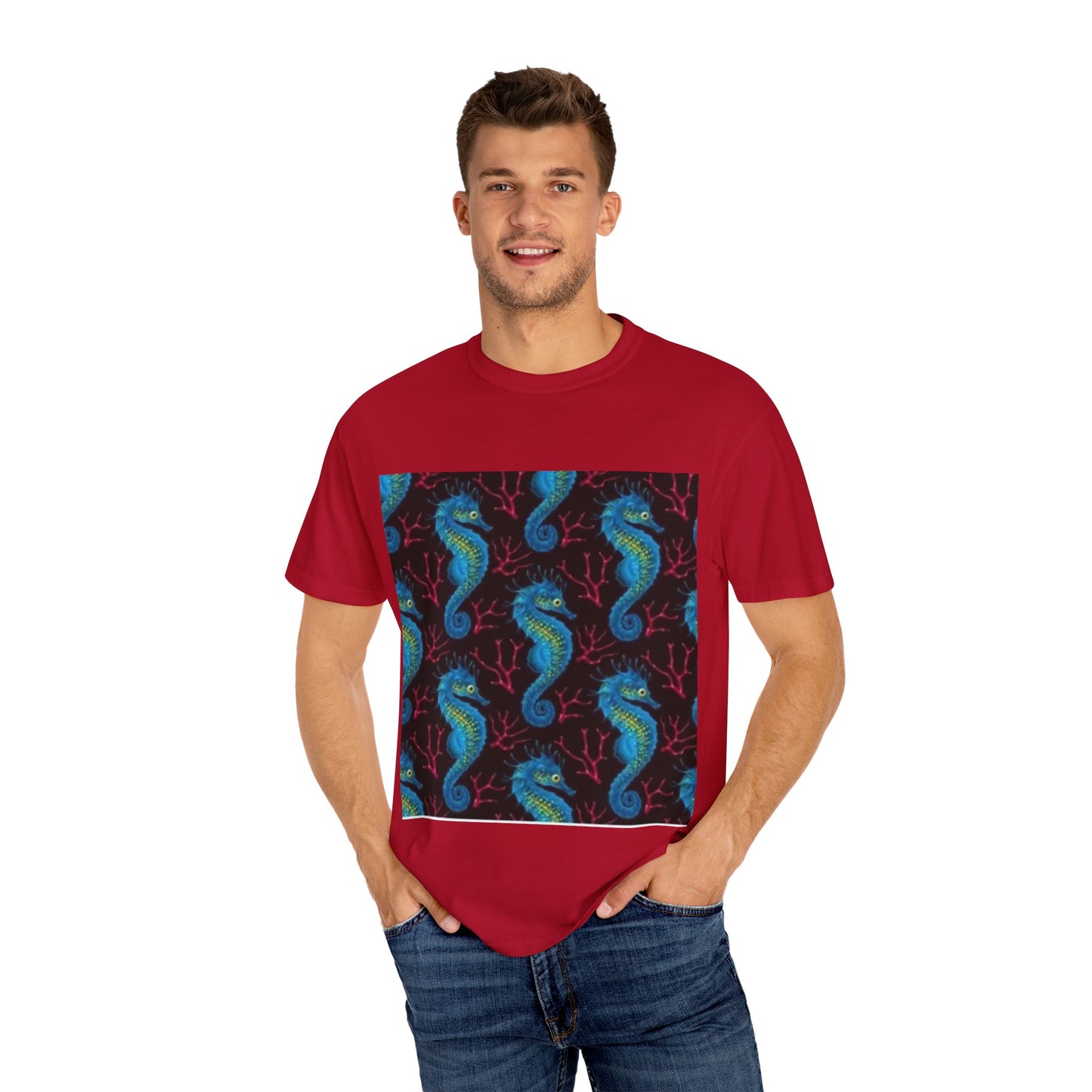 Ocean-Inspired Unisex T-Shirt with Seahorse Design