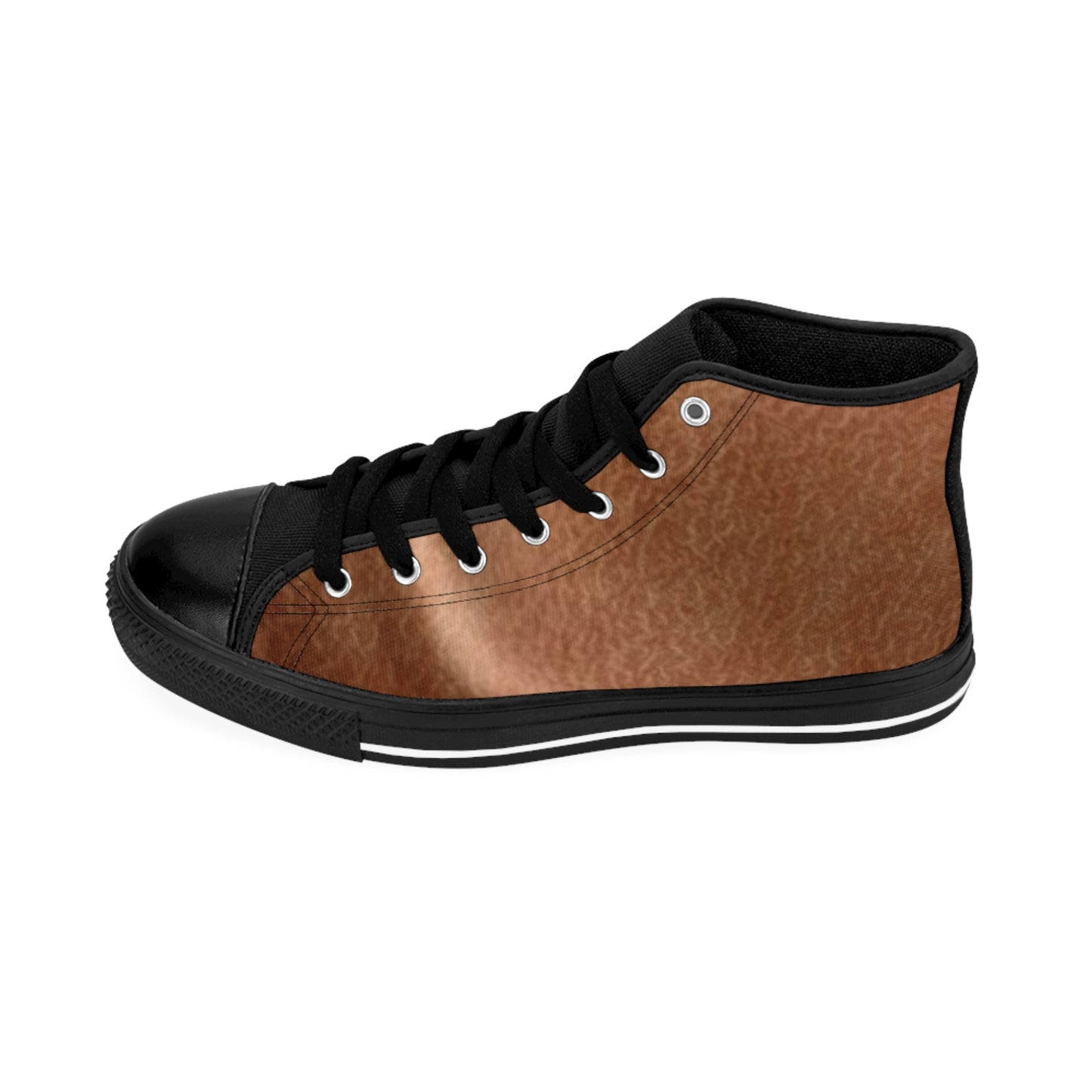 Men's Classic High-Top Sneakers - Stylish Brown Leather Design