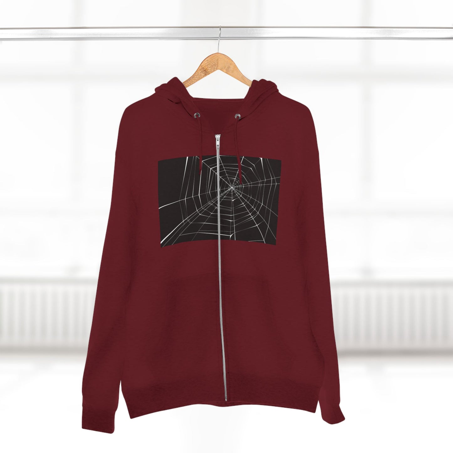 Sleek Spiderweb Unisex Zip Hoodie – Perfect for Halloween or Casual Wear