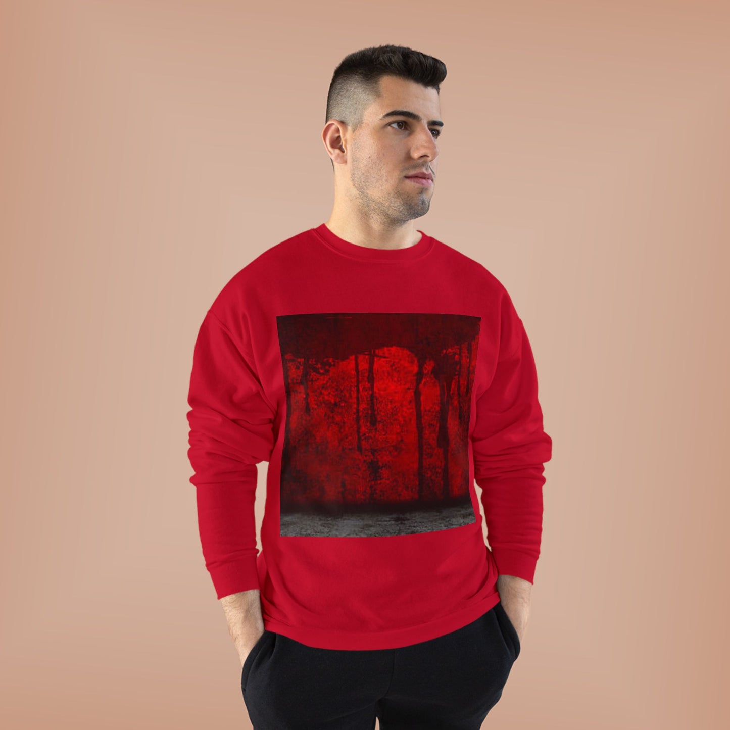 Unisex Eco-Friendly Red Abstract Sweatshirt