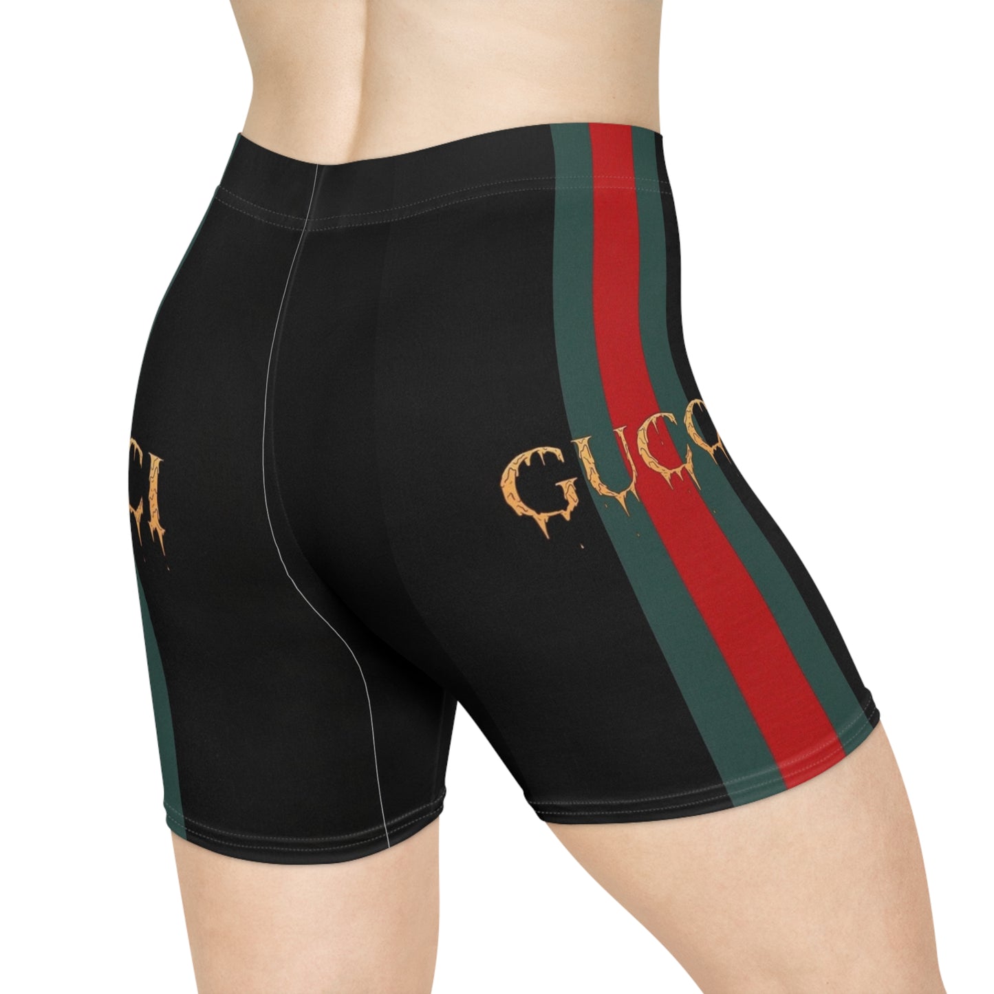 Chic Women's Biker Shorts with Gucci-Inspired Design