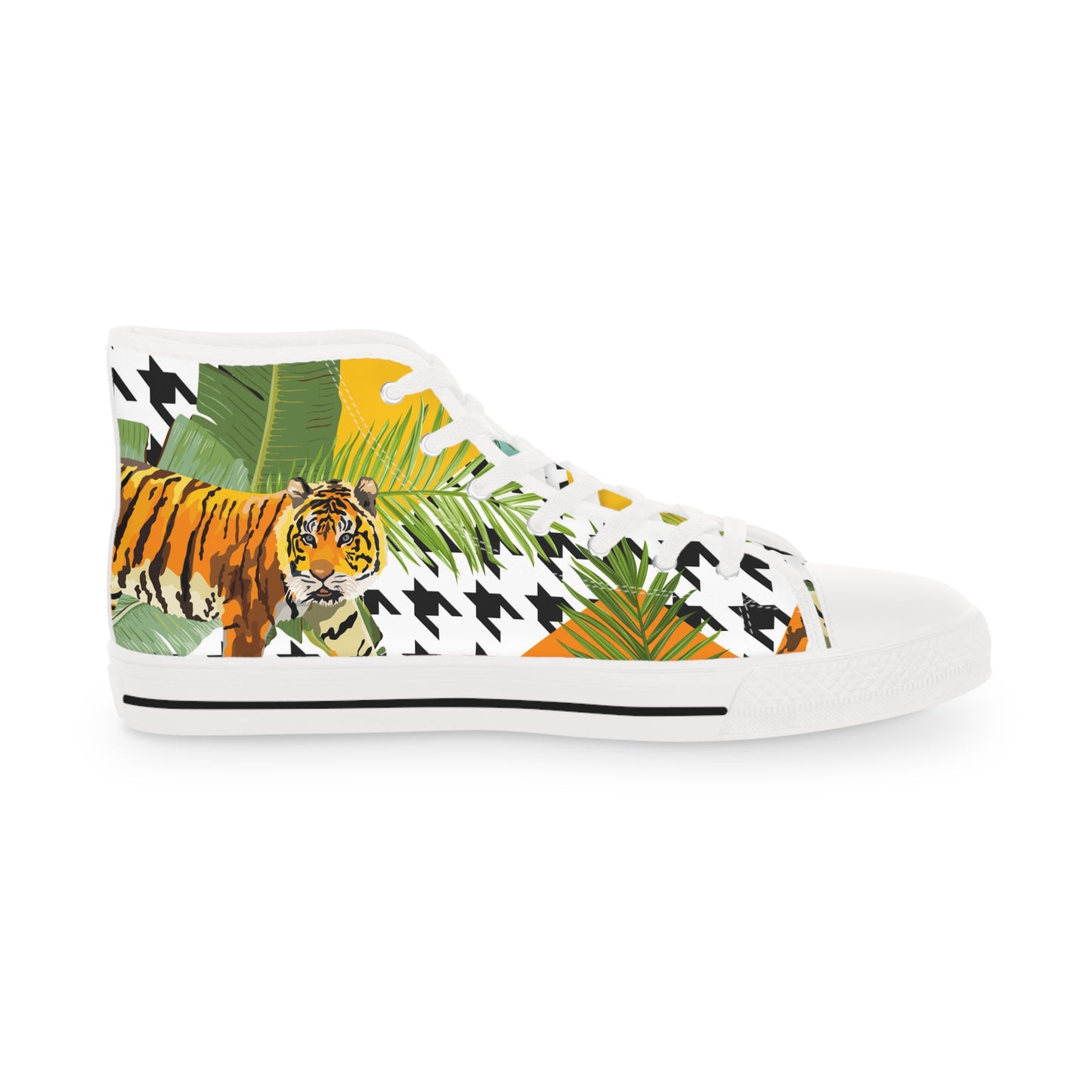 Men's High Top Sneakers - Bold Jungle Vibe Design