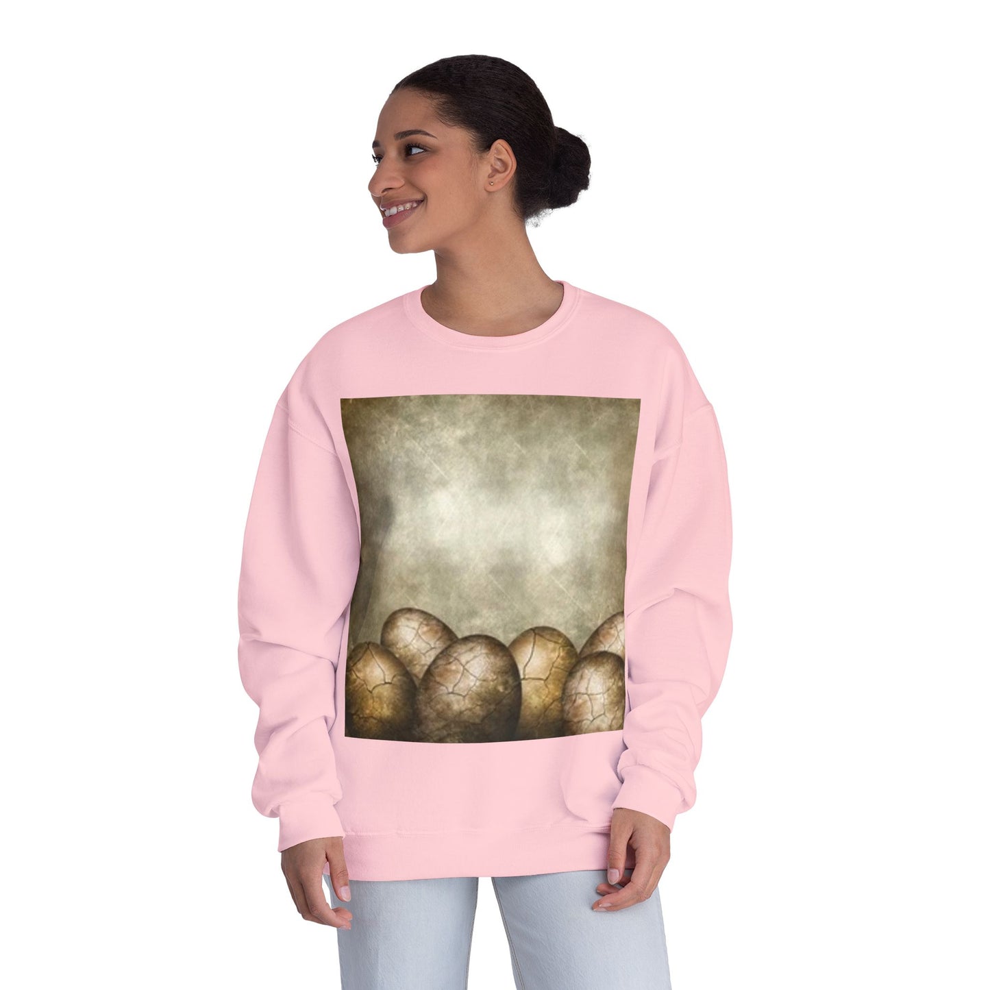 Cozy Vintage Egg Design Crewneck Sweatshirt