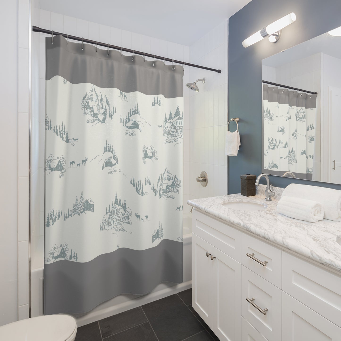 Rustic Charm Shower Curtain - Cozy Cabin Design for Nature Lovers