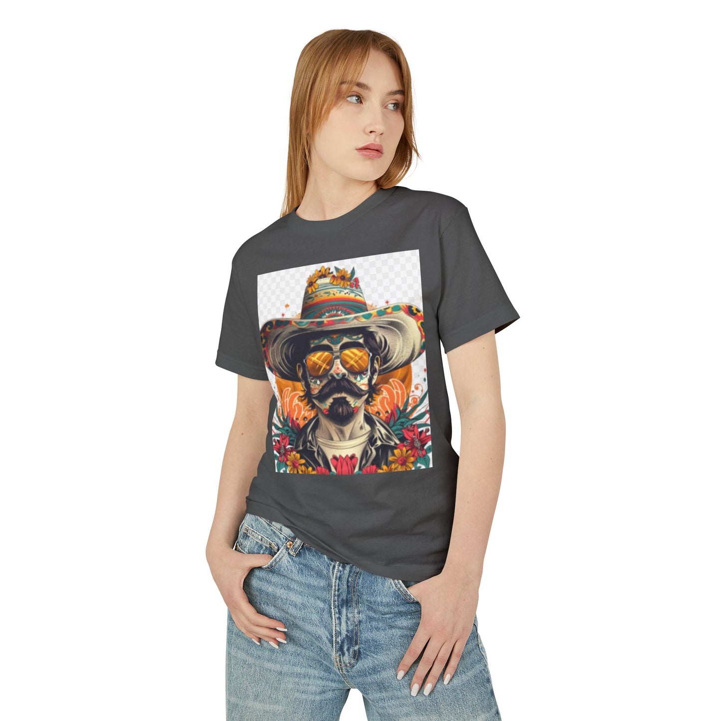 Day of the Dead Heavyweight Cotton Tee - Vintage Skull Design