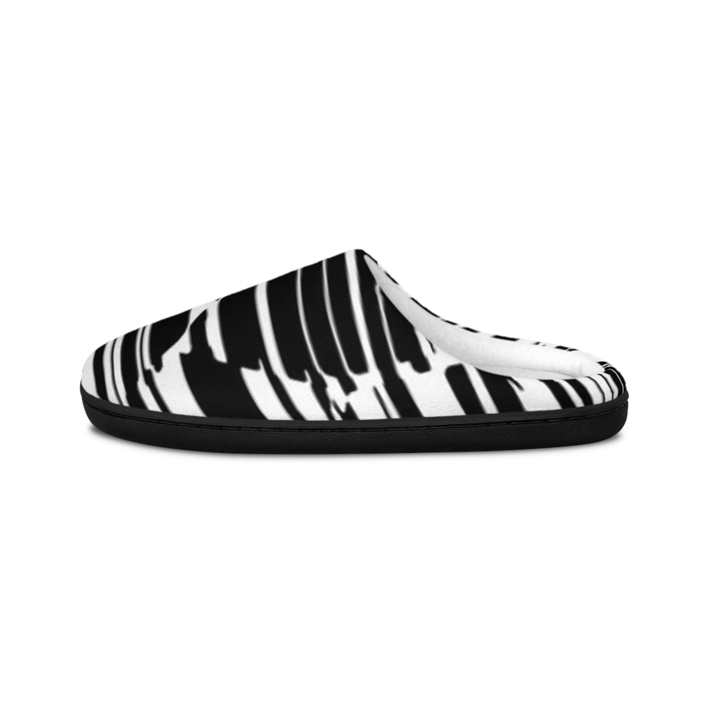 Stylish Black and White Men's Indoor Slippers - Cozy Home Footwear