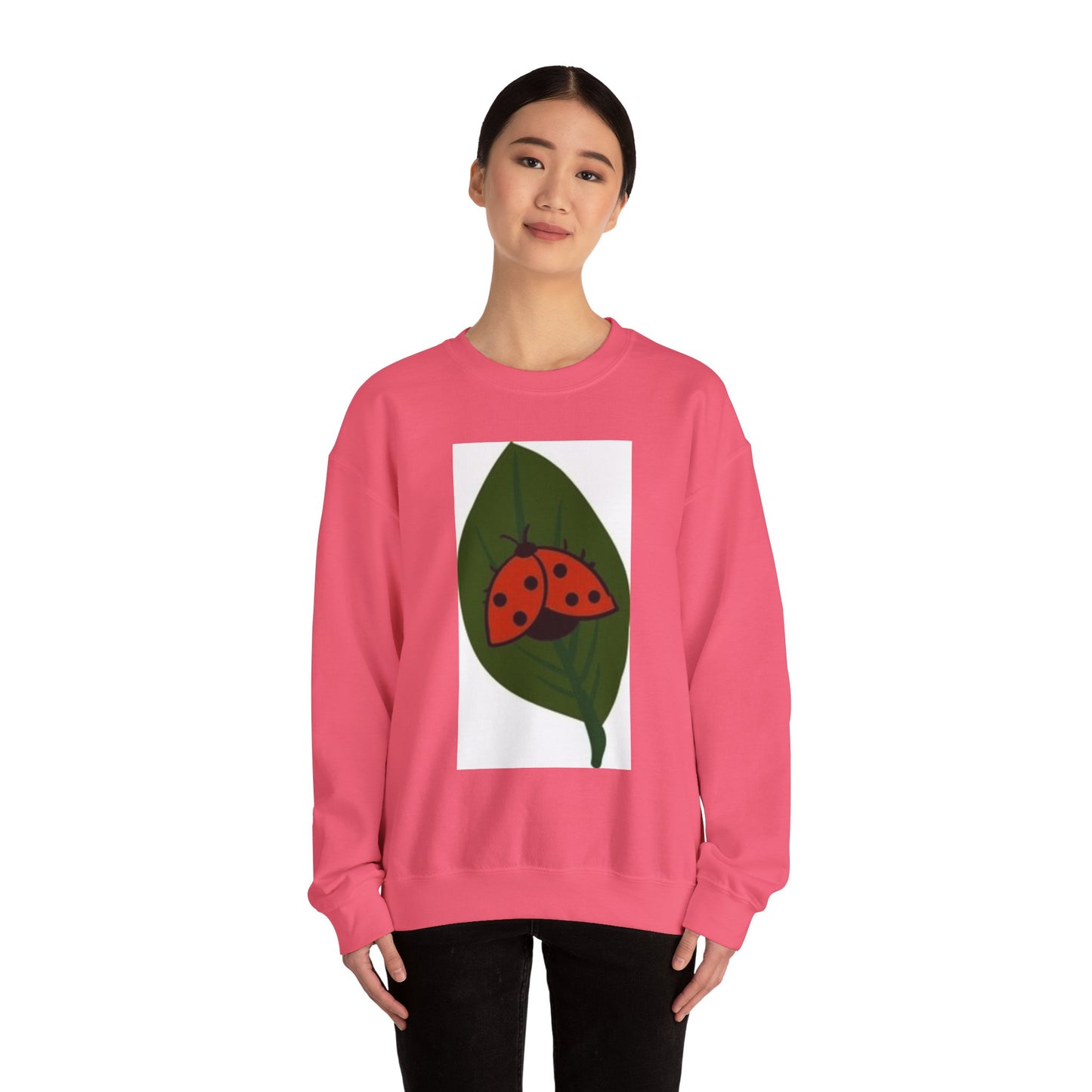 Ladybug Leaf Unisex Crewneck Sweatshirt - Cozy & Eco-Friendly