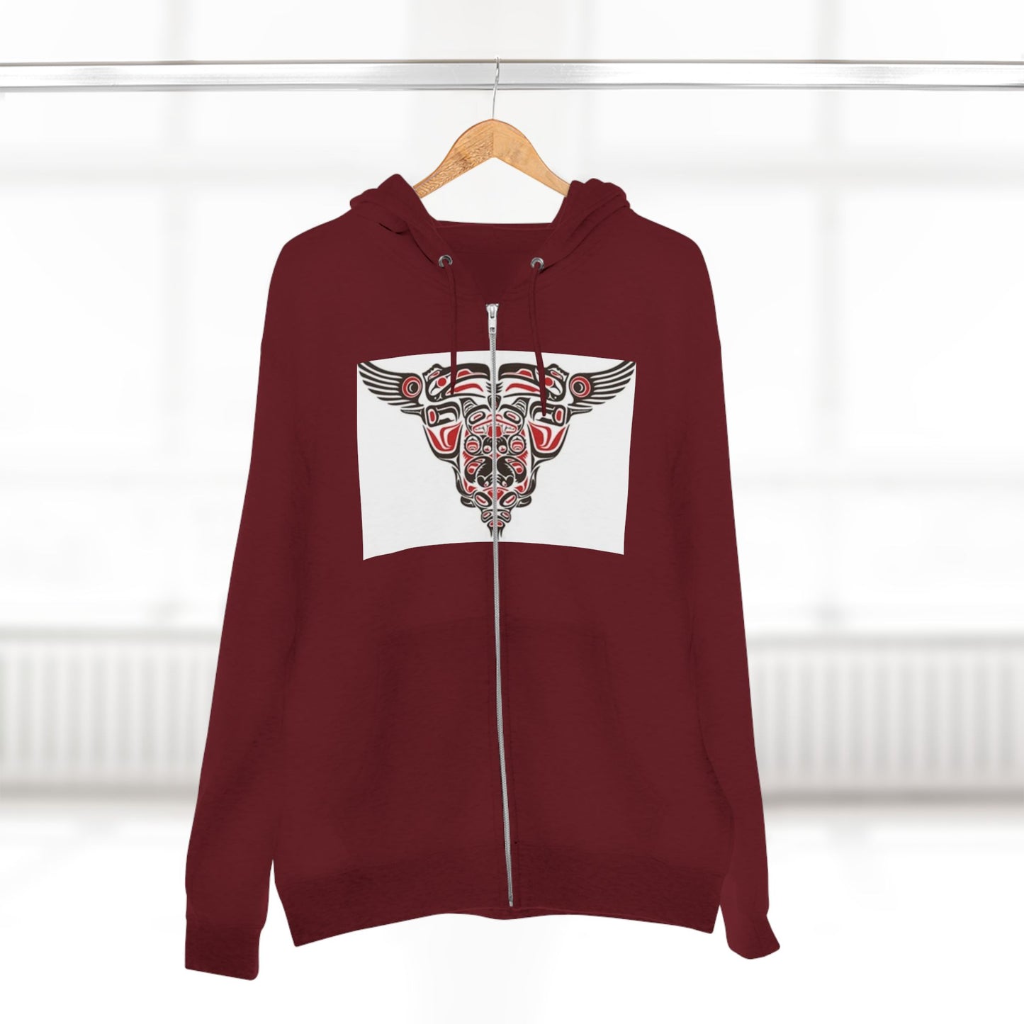 Artistic Tribal Unisex Zip Hoodie - Unique Modern Design