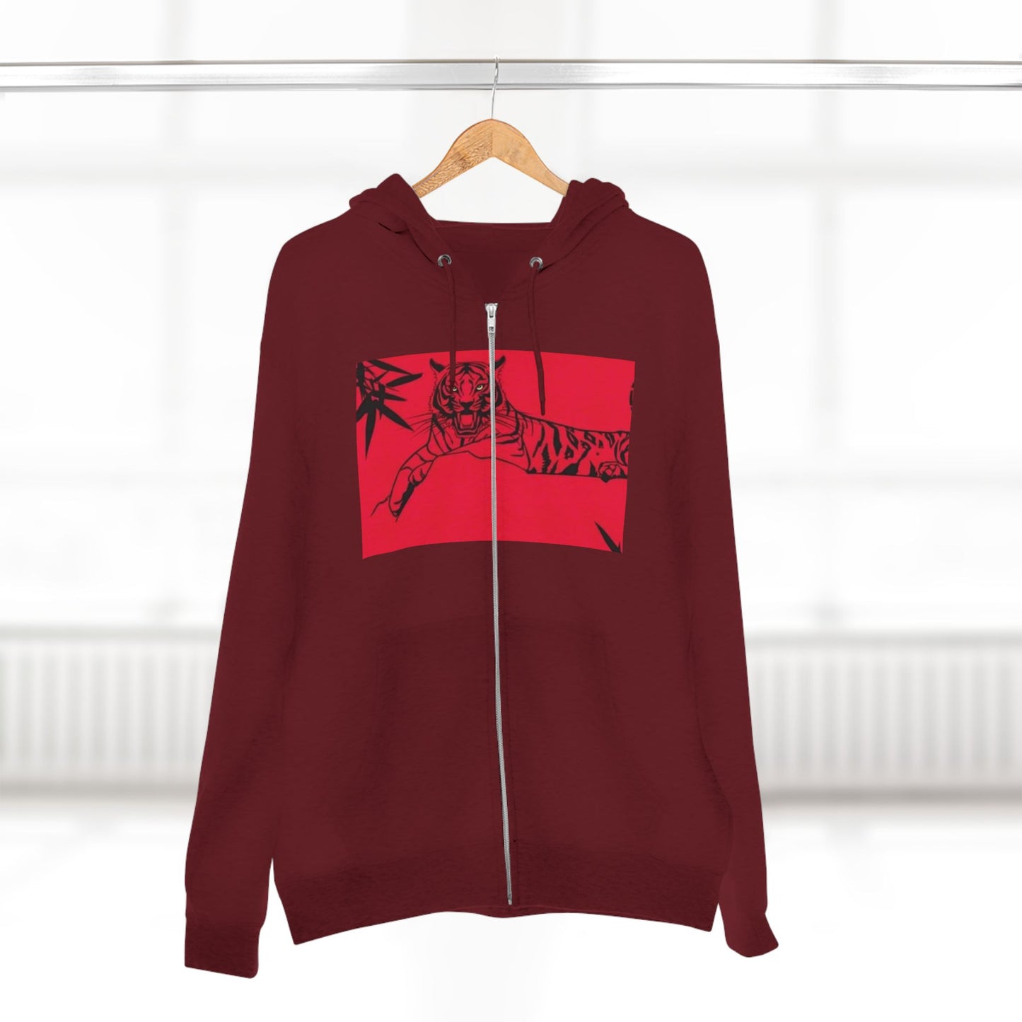 Cool Tiger Graphic Unisex Zip Hoodie - Trendy Streetwear for Animal Lovers