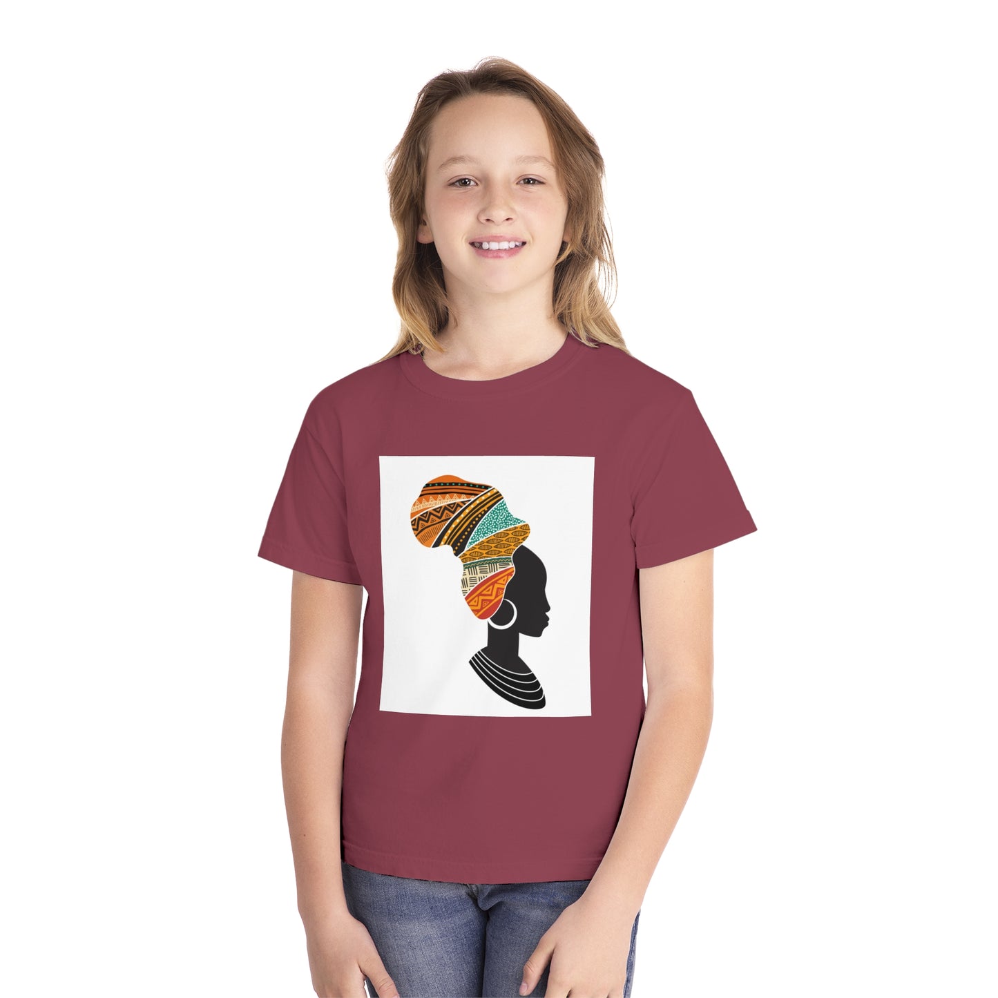 Youth Midweight Tee - African Heritage Design for Creative Kids