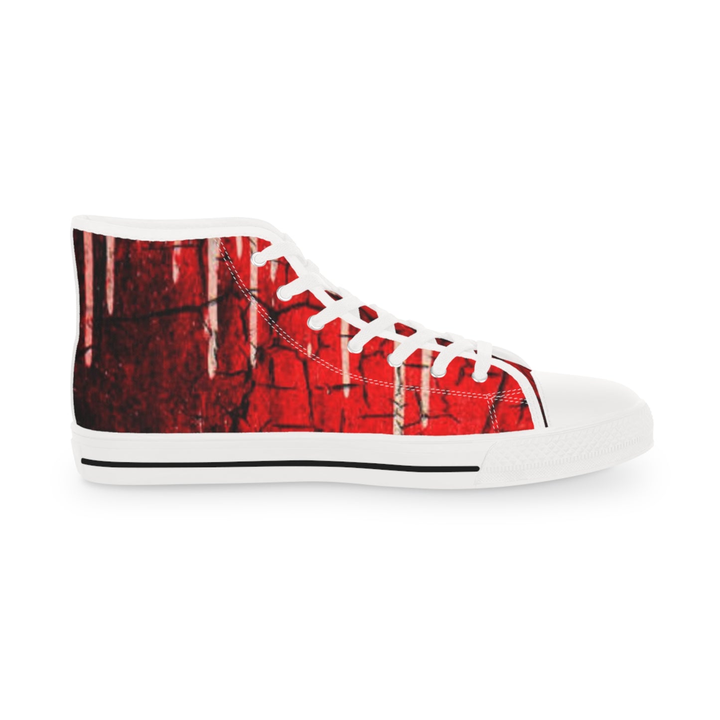 Men's High Top Sneakers - Bold Red Urban Style