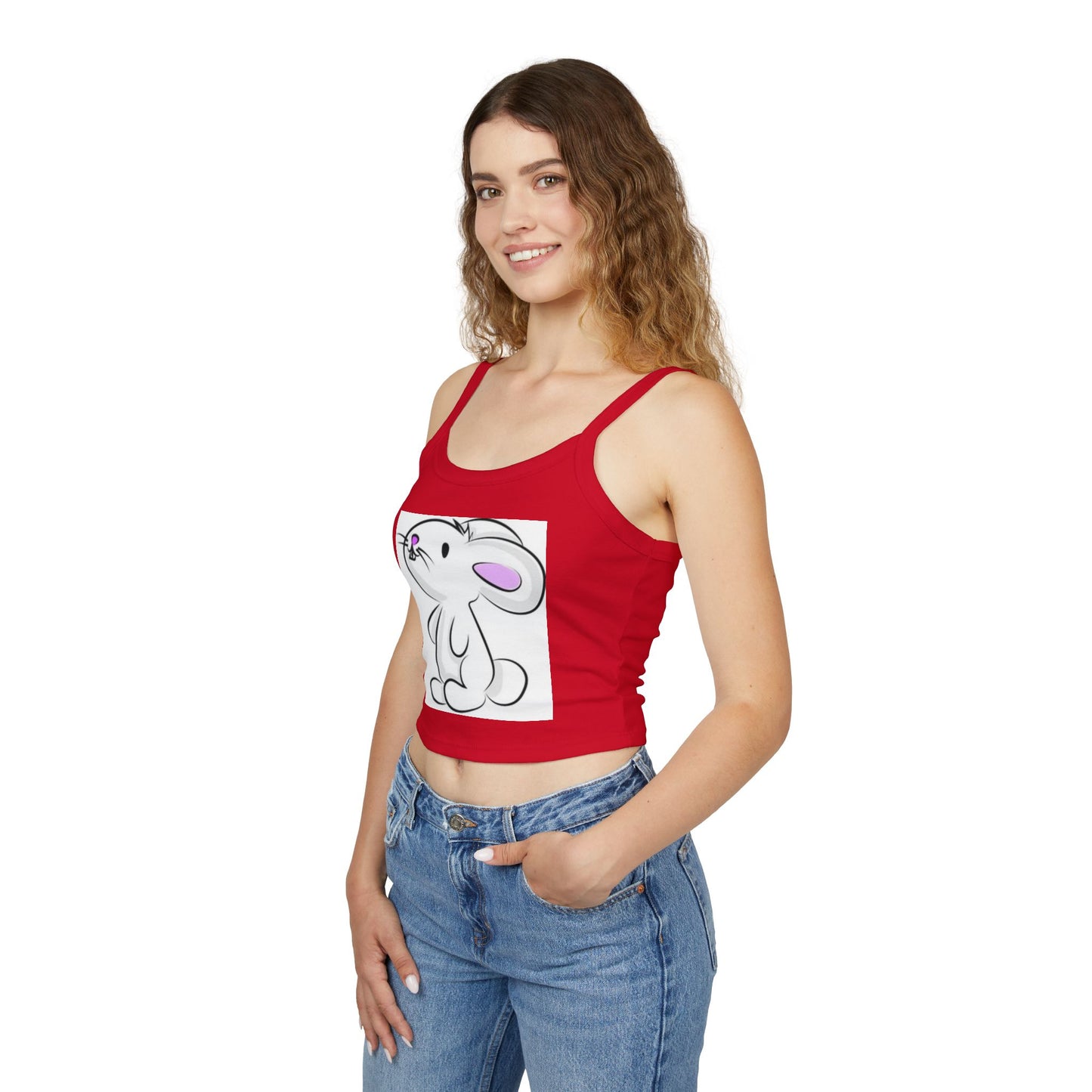 Cute Bunny Women's Spaghetti Strap Tank Top for Spring Fashion