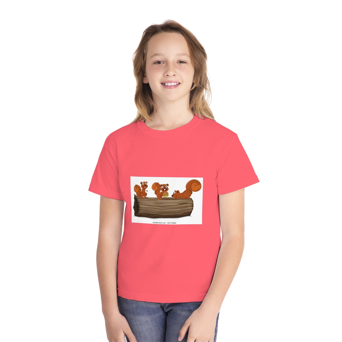 Playful Squirrel Youth Tee - Fun Animal Graphic T-Shirt for Kids