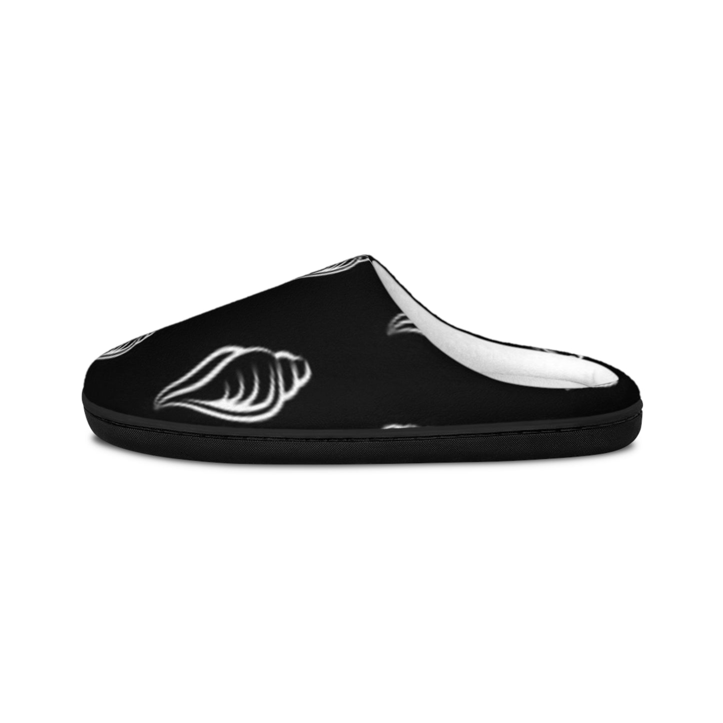 Comfortable Black Leaf Pattern Men's Indoor Slippers