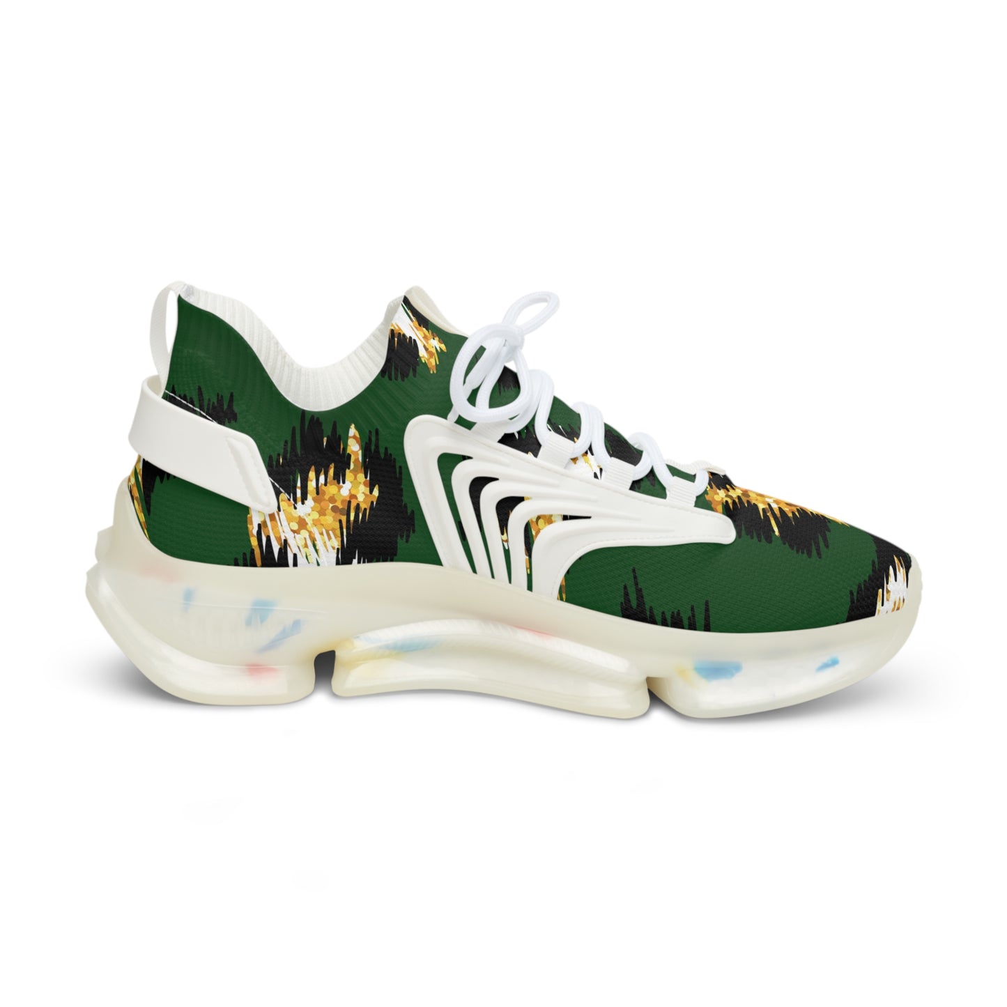 Men's Vibrant Mesh Sneakers with Abstract Print - Comfortable and Stylish Athletic Shoes