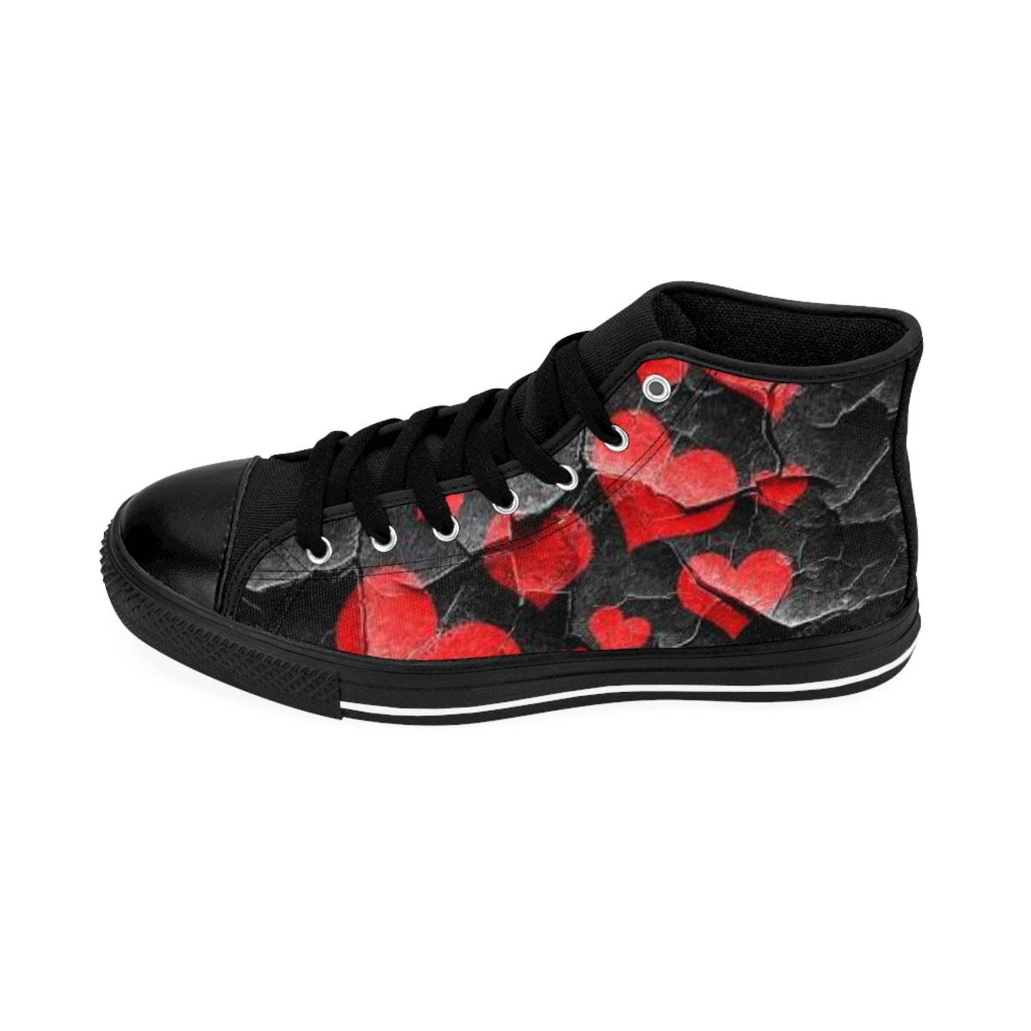 Heart Print Classic High-Top Sneakers for Women