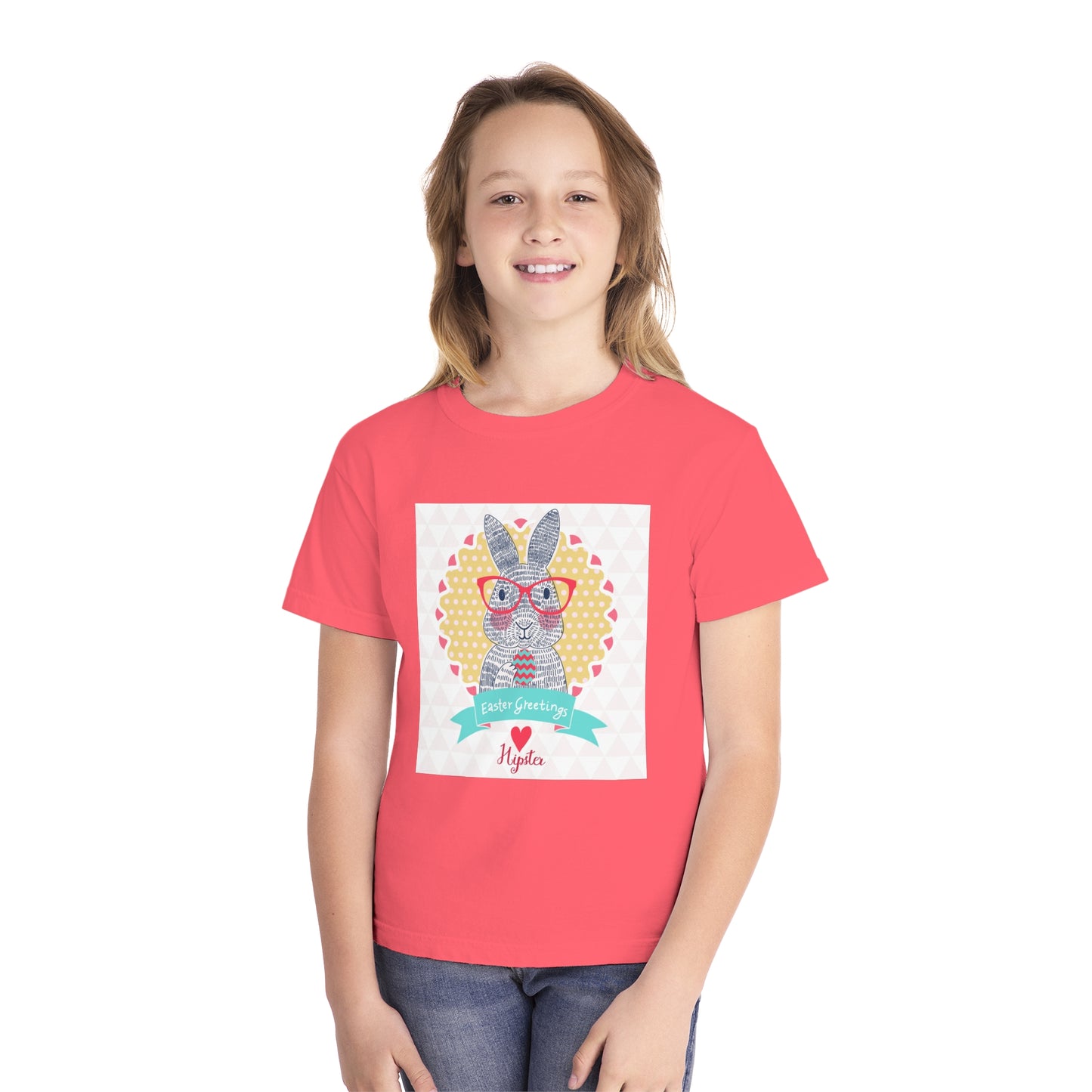 Youth Easter Bunny Tee - 'Easter Greetings' Design