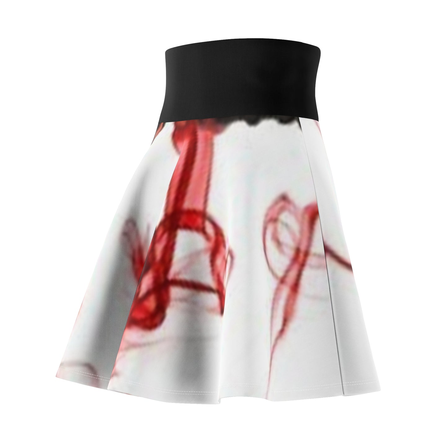 Elegant Red Swirl Women's Skater Skirt - Perfect for Parties & Everyday Wear