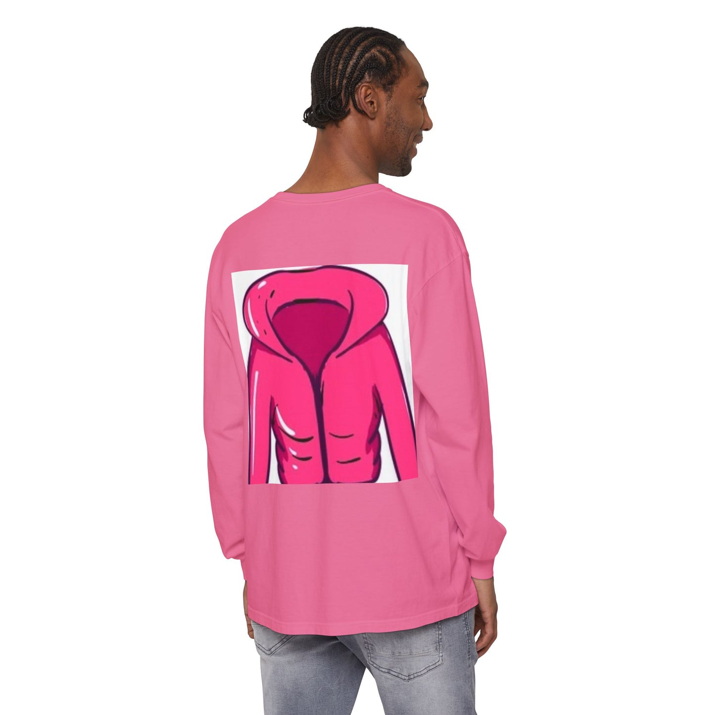 Unisex Garment-Dyed Long Sleeve T-Shirt - Cute Hoodie Print for Casual Wear