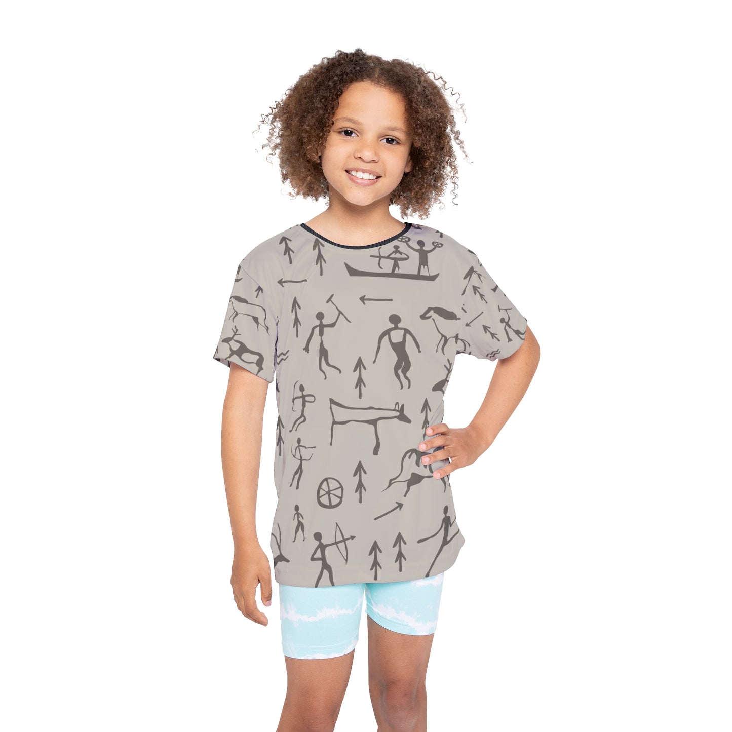 Kids Sports Jersey - Ancient Symbols Graphic Tee for Active Youngsters