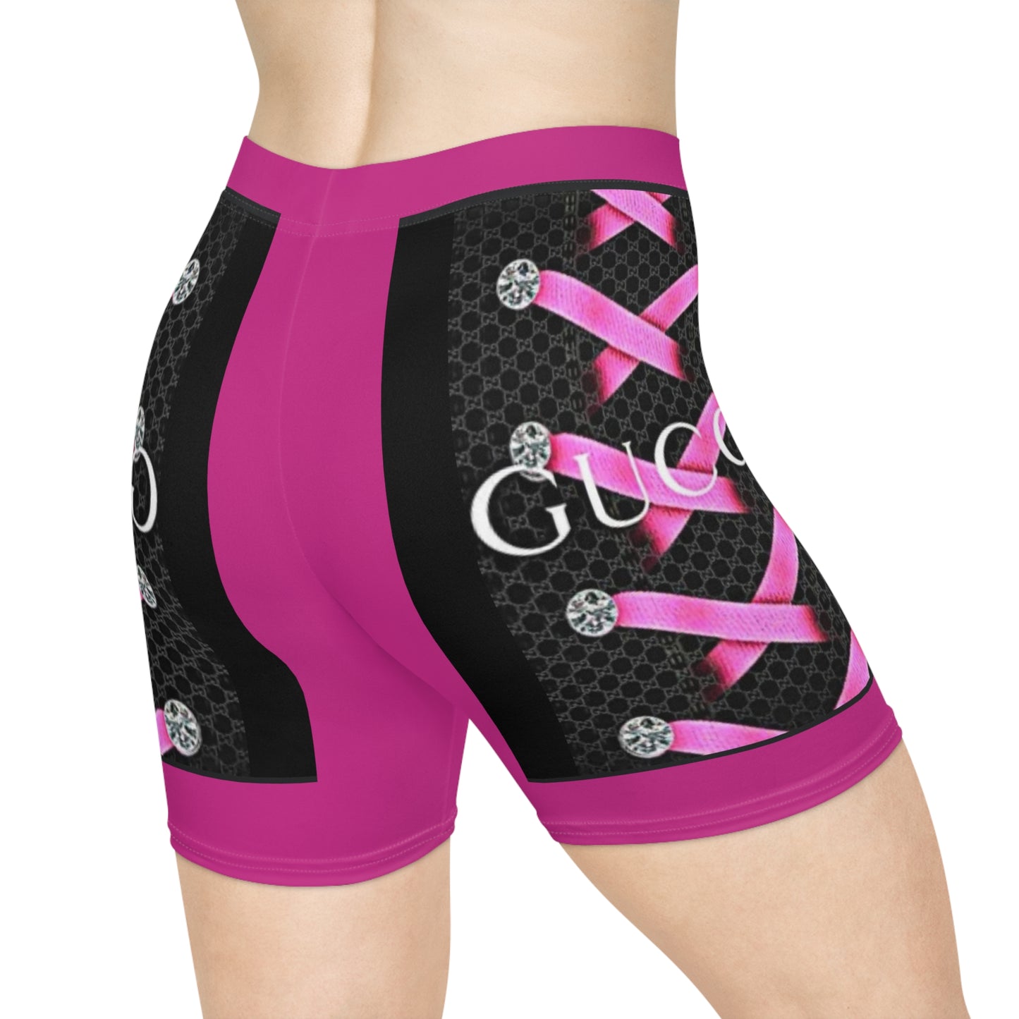 Stylish Women's Biker Shorts with Pink Accents