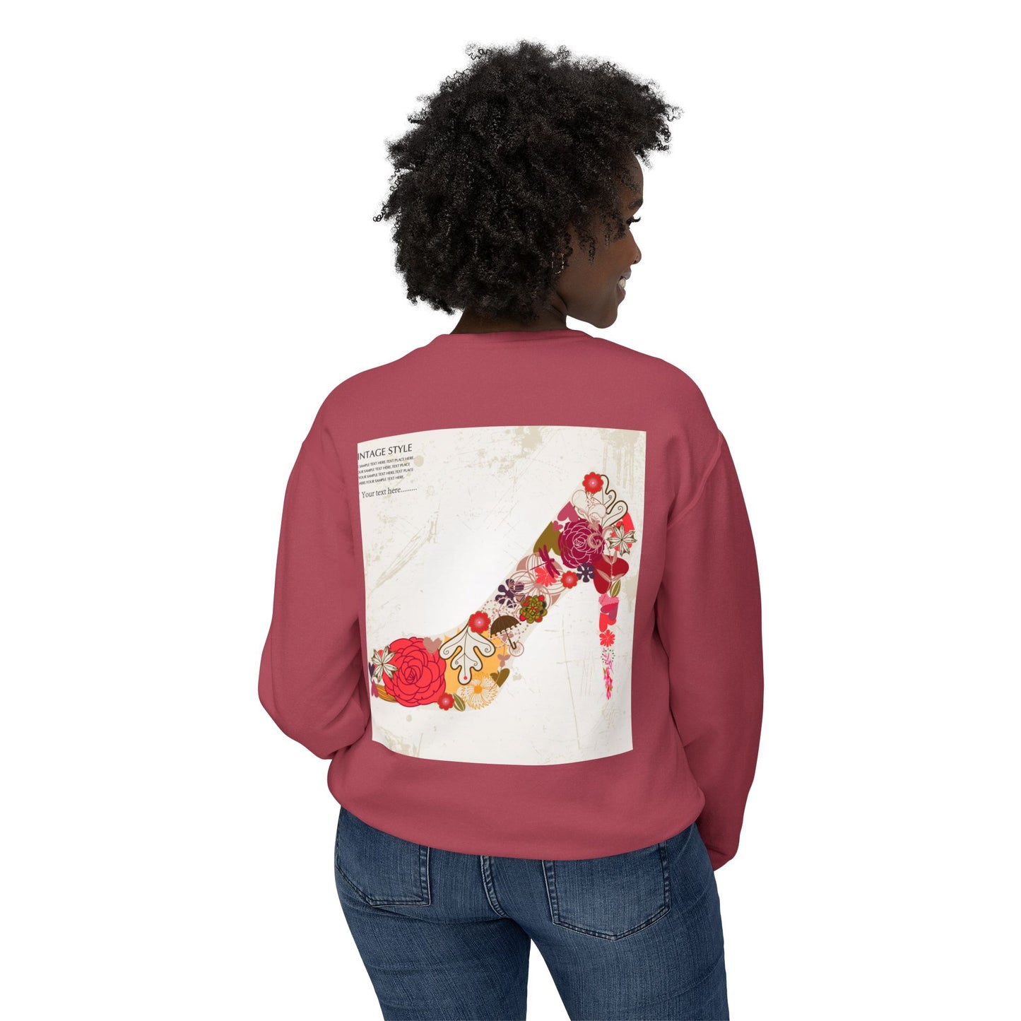 Vintage Floral High Heel Unisex Crewneck Sweatshirt | Stylish & Comfortable