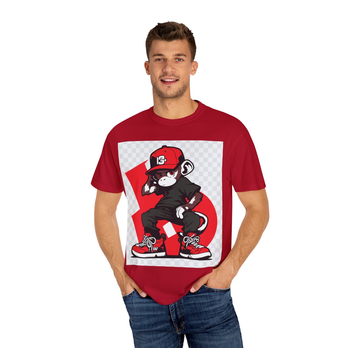 Cool Graffiti Monkey Unisex Garment-Dyed T-Shirt