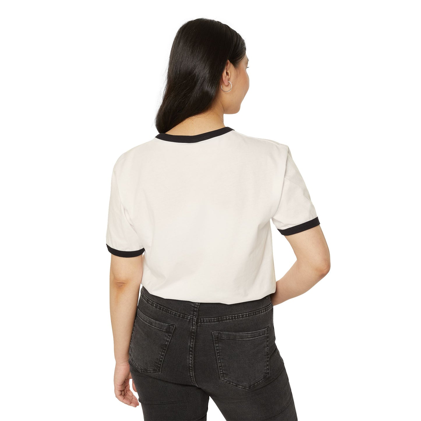 Nature-Inspired Unisex Cotton Ringer T-Shirt - Minimalist Landscape Design