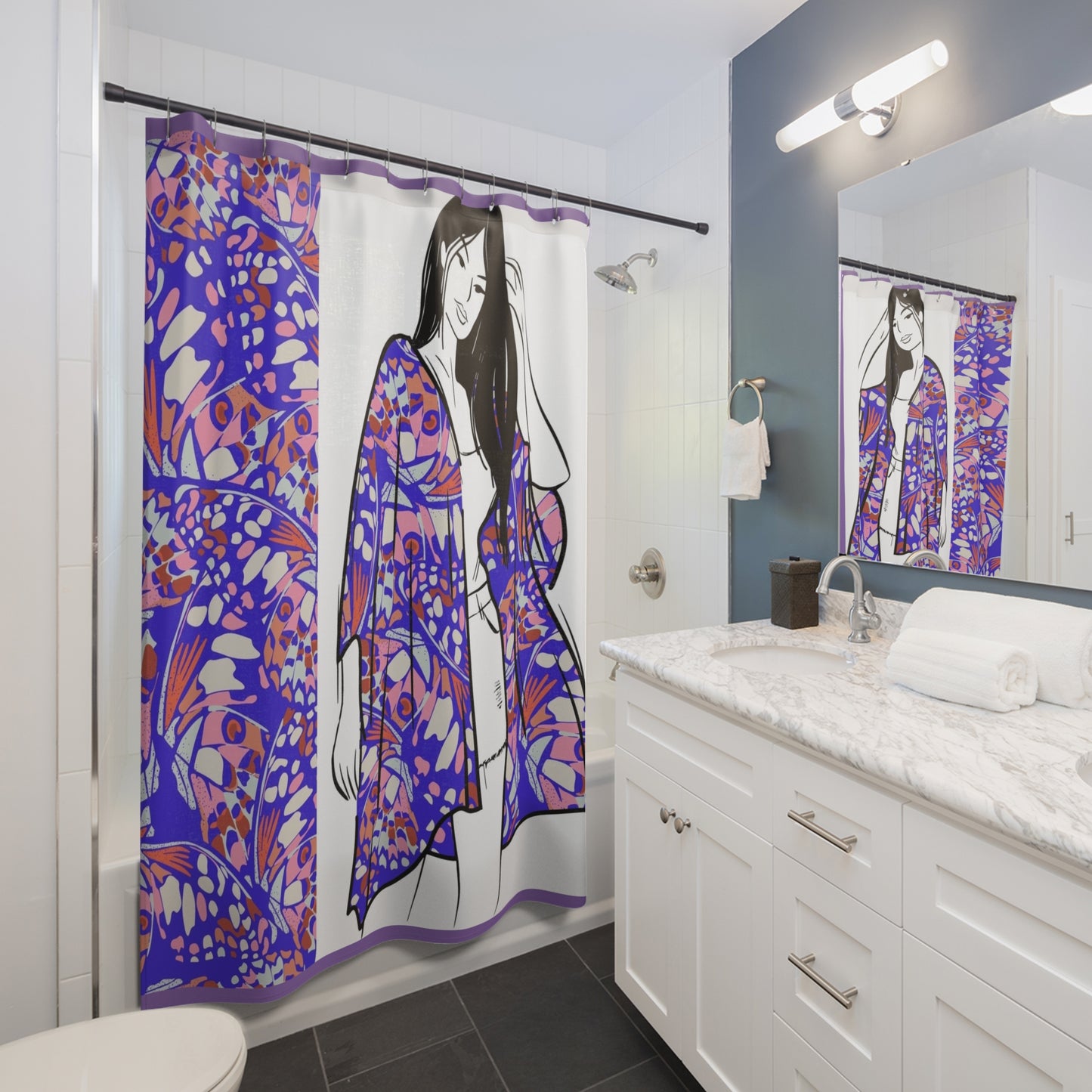 Bohemian Floral Shower Curtain - Vibrant & Artistic Bathroom Decor