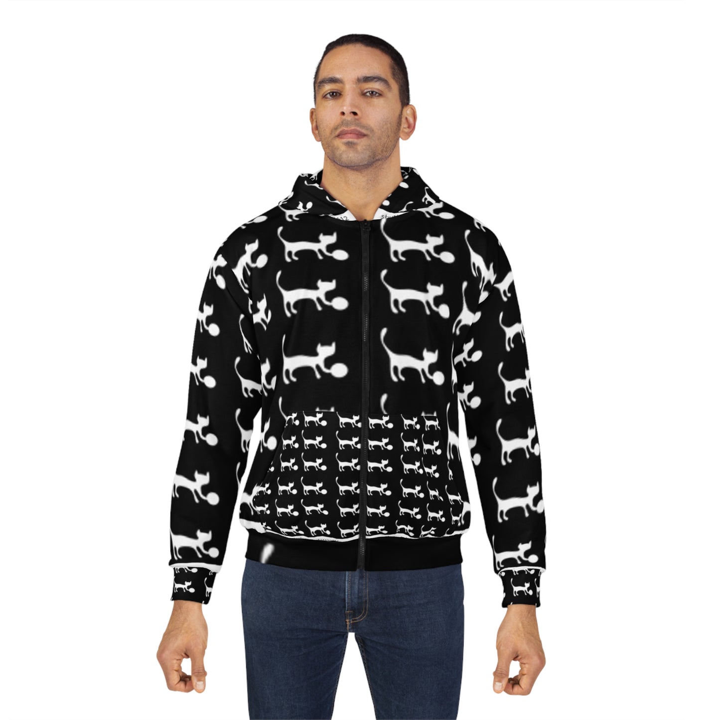 Whimsical Cat Unisex Zip Hoodie – Cozy & Fun for Animal Lovers