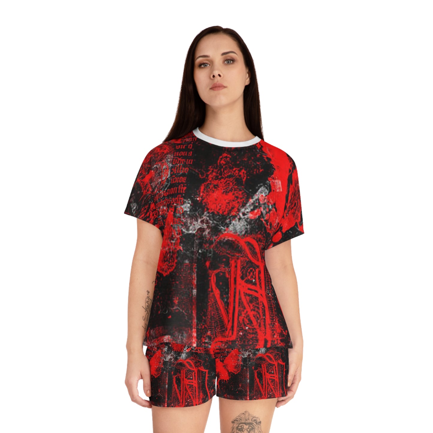 Bold Red Graphic Women's Pajama Set - Cozy & Stylish