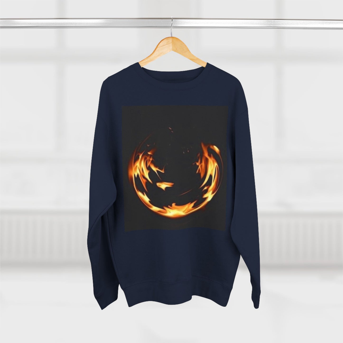 Unisex Crewneck Sweatshirt - Fire Vibes Graphic Sweatshirt for Cozy Nights