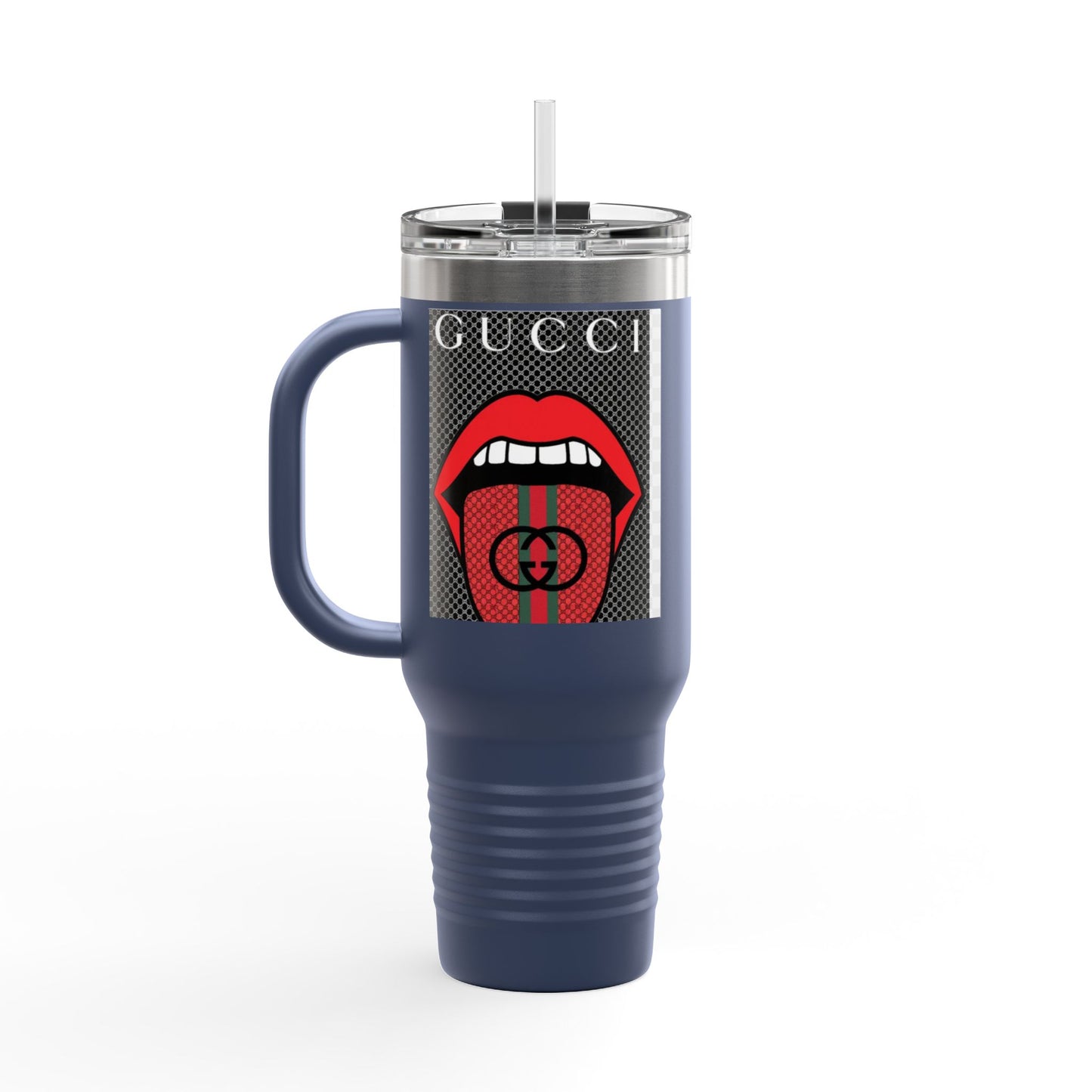 Gucci Style Insulated Travel Mug - 40oz with Iconic Lip Design